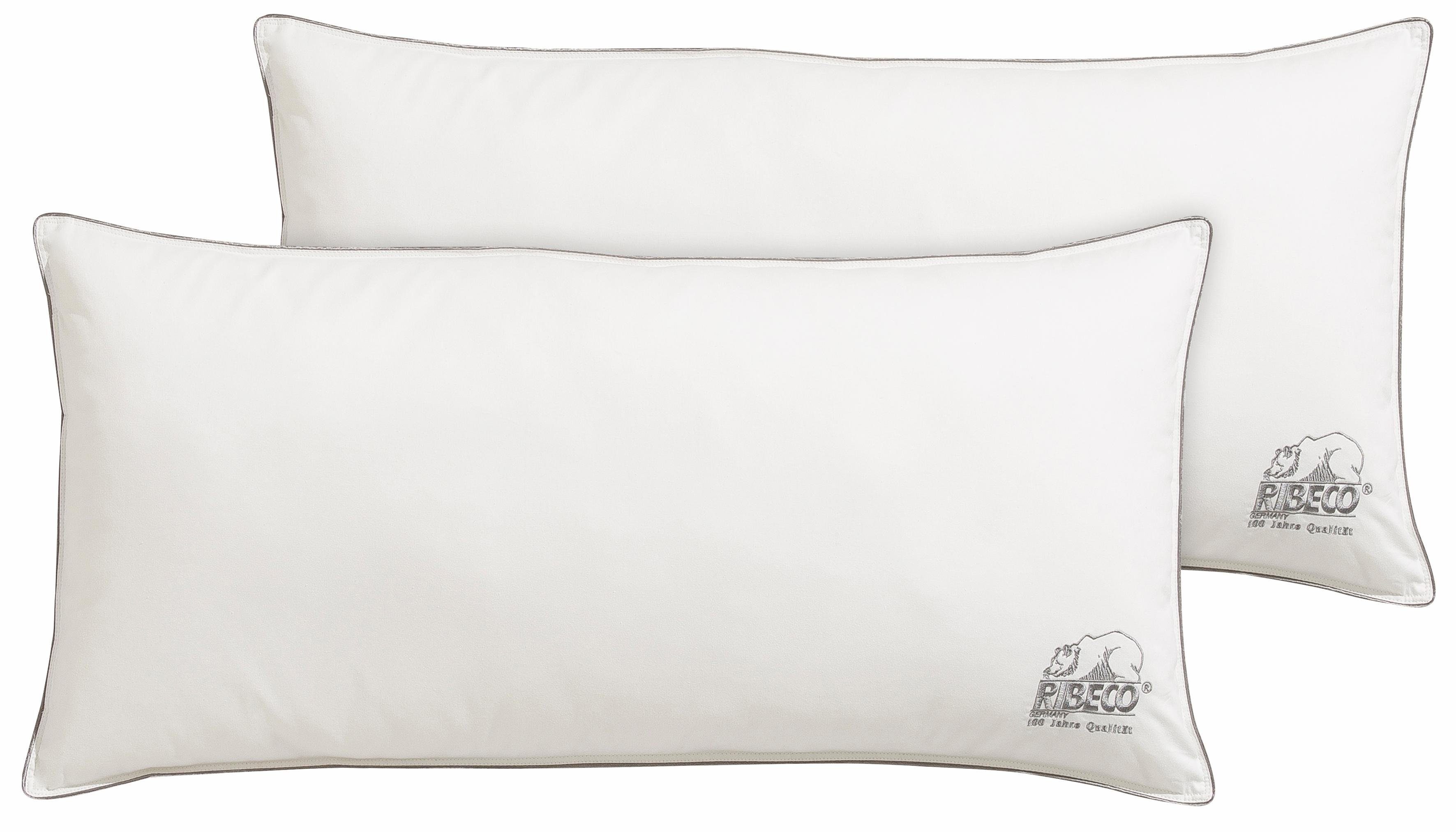 RIBECO Microfiberkussen Marie (voordeelset) hoofdkussens maat 40 cm x 80 cm wit