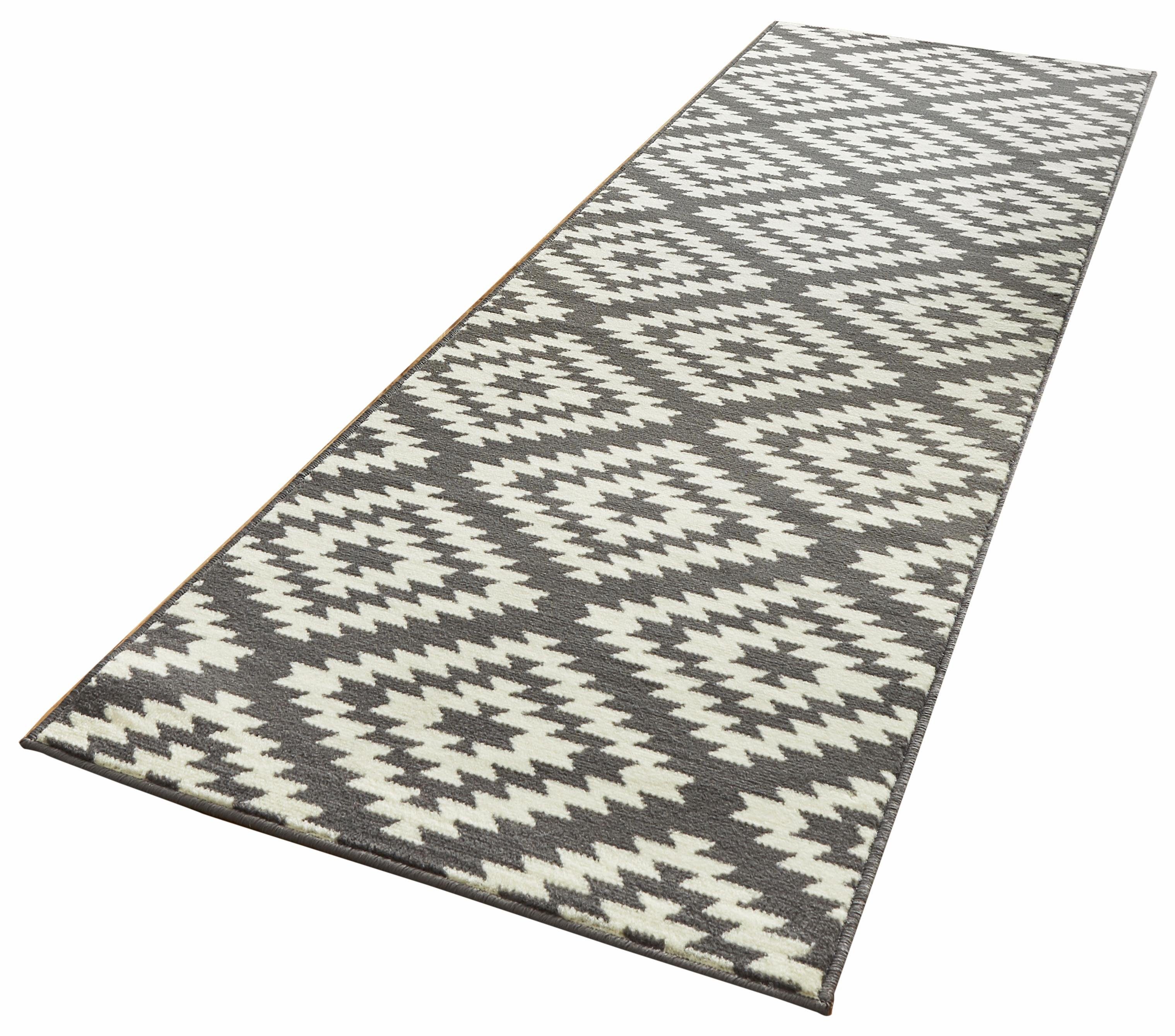 HANSE Home Loper Nordic Korte pool, ruit, vloerkleed, zacht, eetkamer, kinderkamer, hal, modern lopers maat 80x400 cm grijs