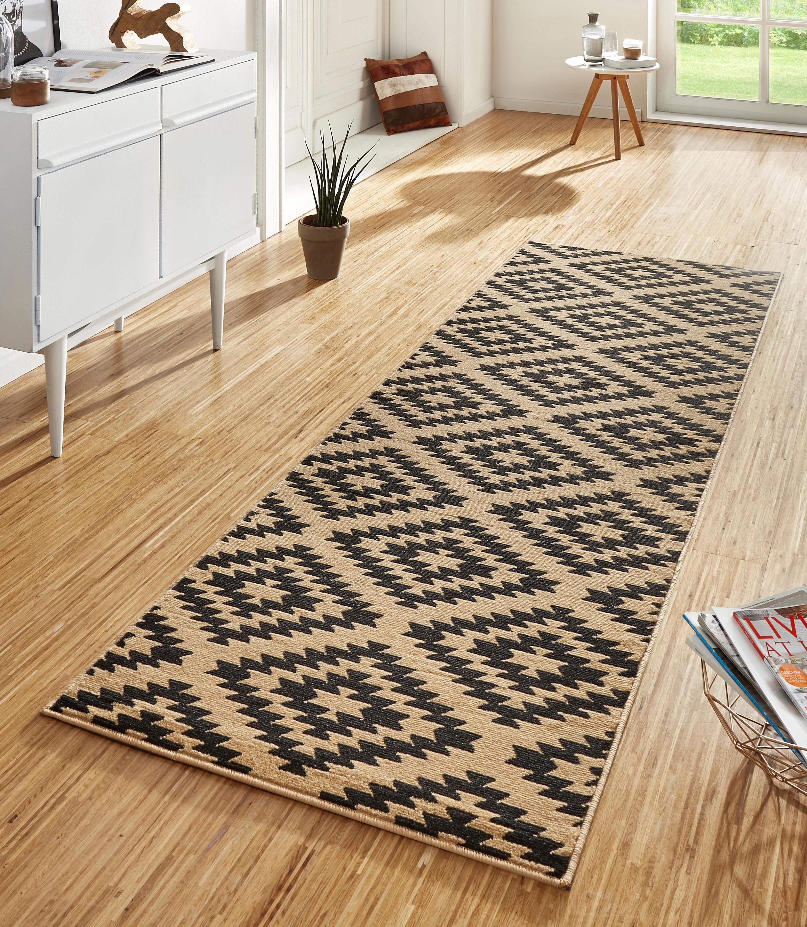 HANSE Home Loper Nordic Korte pool, ruit, vloerkleed, zacht, eetkamer, kinderkamer, hal, modern