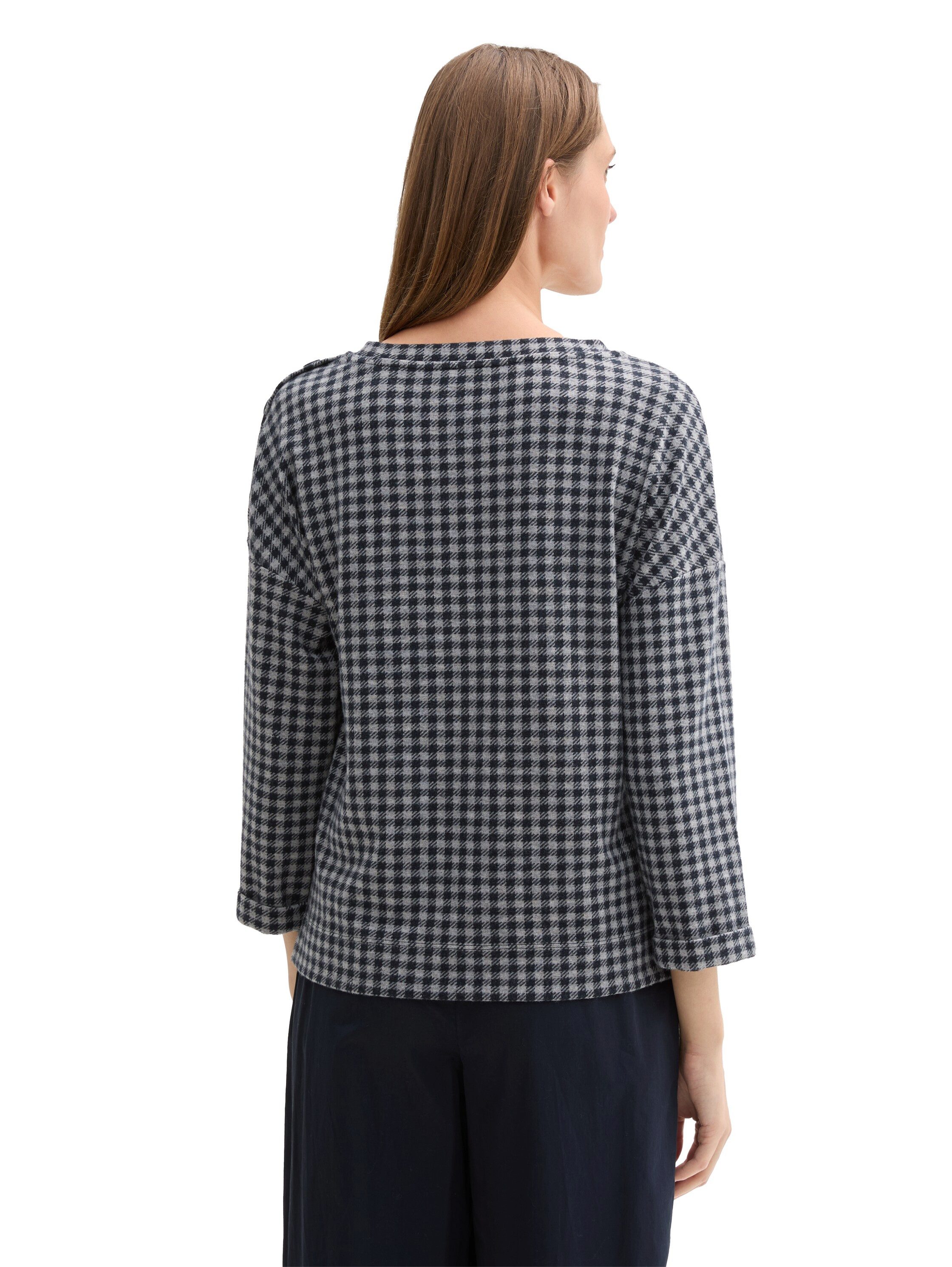 Tom Tailor Sweatshirt 7/8 mouw - met ruitpatroon