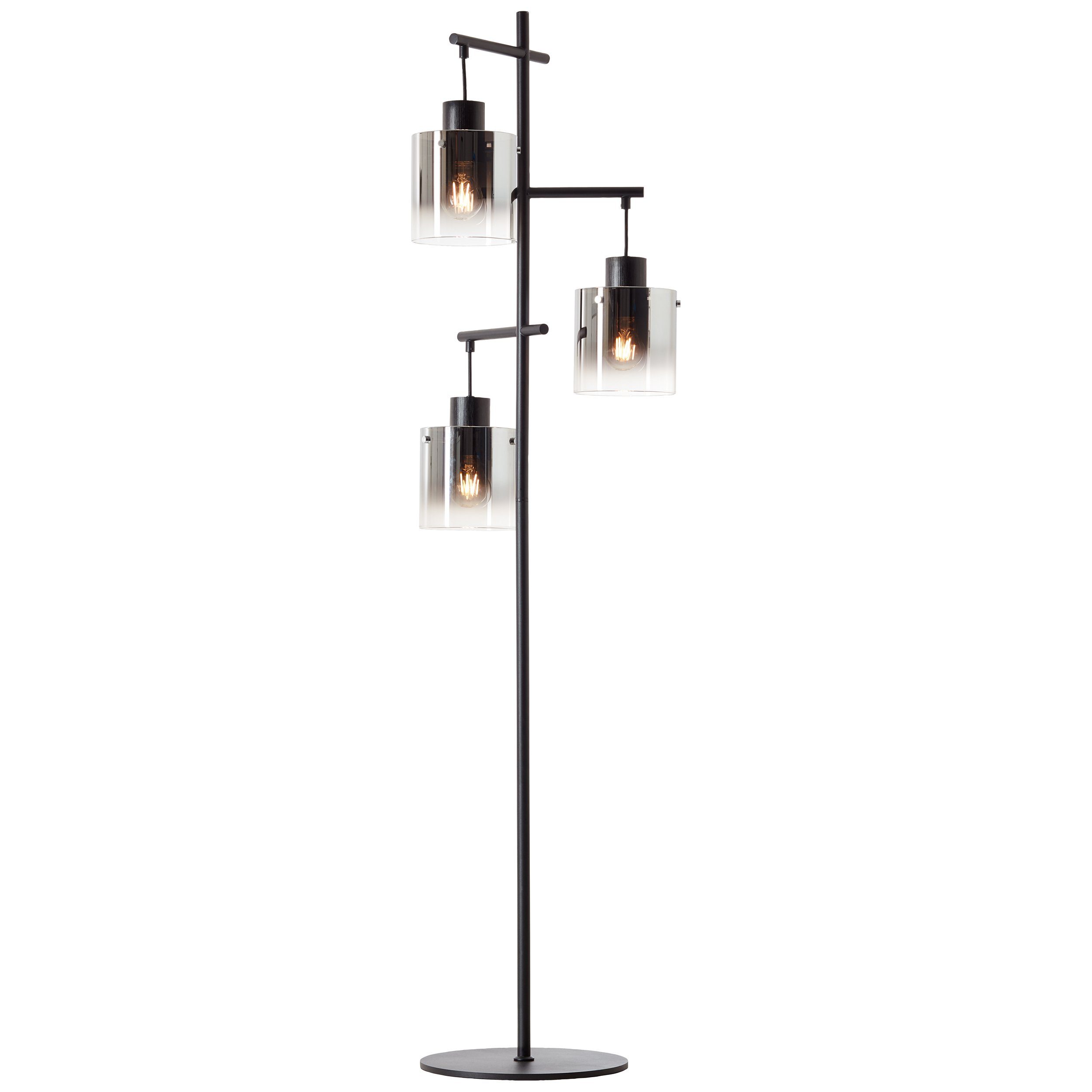 Brilliant Leuchten Staande lamp Simonis 152 cm hoogte, ø 46 cm, 3 x e27, max. 52 w, metaal/glas (1 stuk)