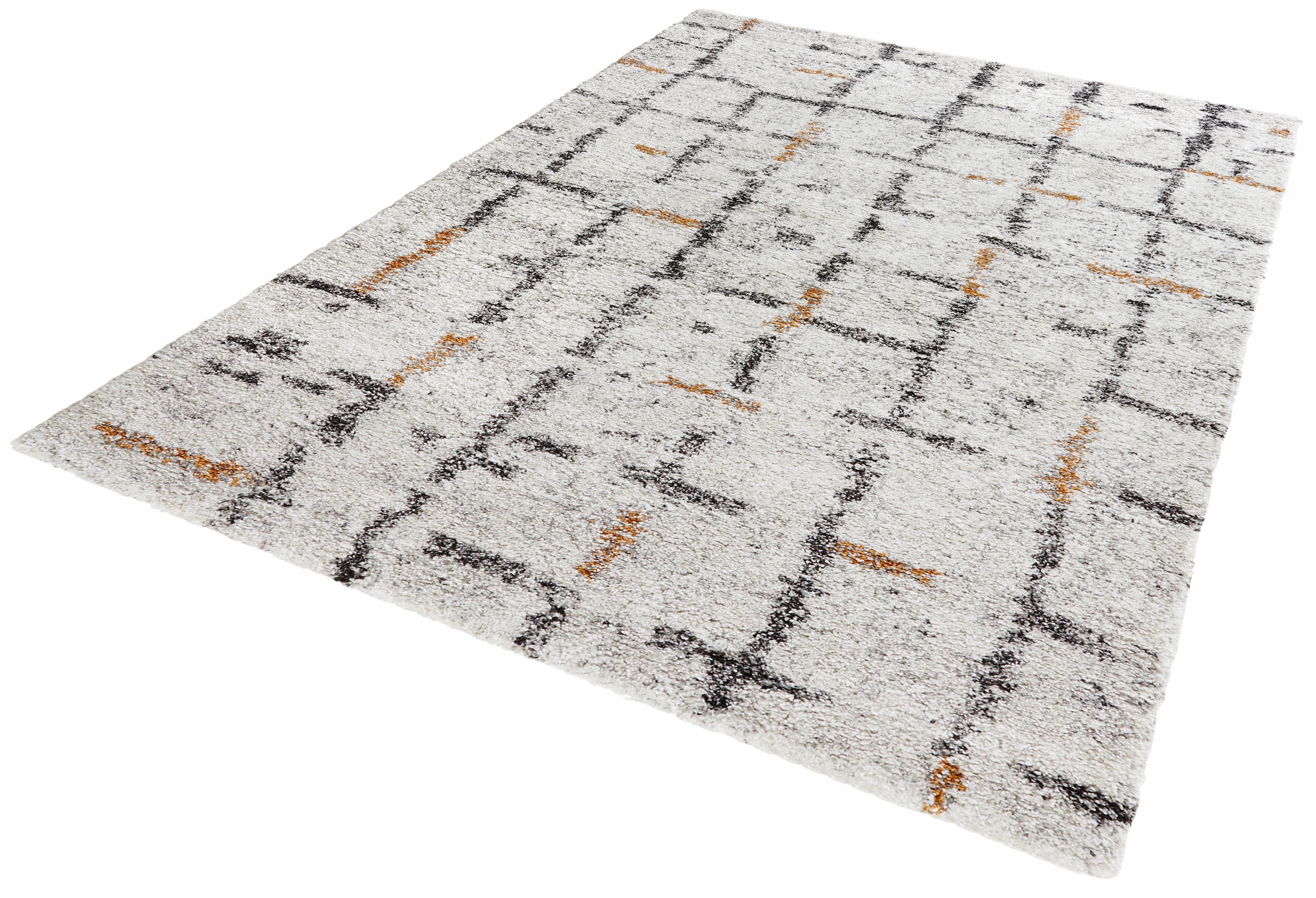 Hoogpolig vloerkleed, Mint Rugs, »Grid«, hoogte 30 mm, geweven