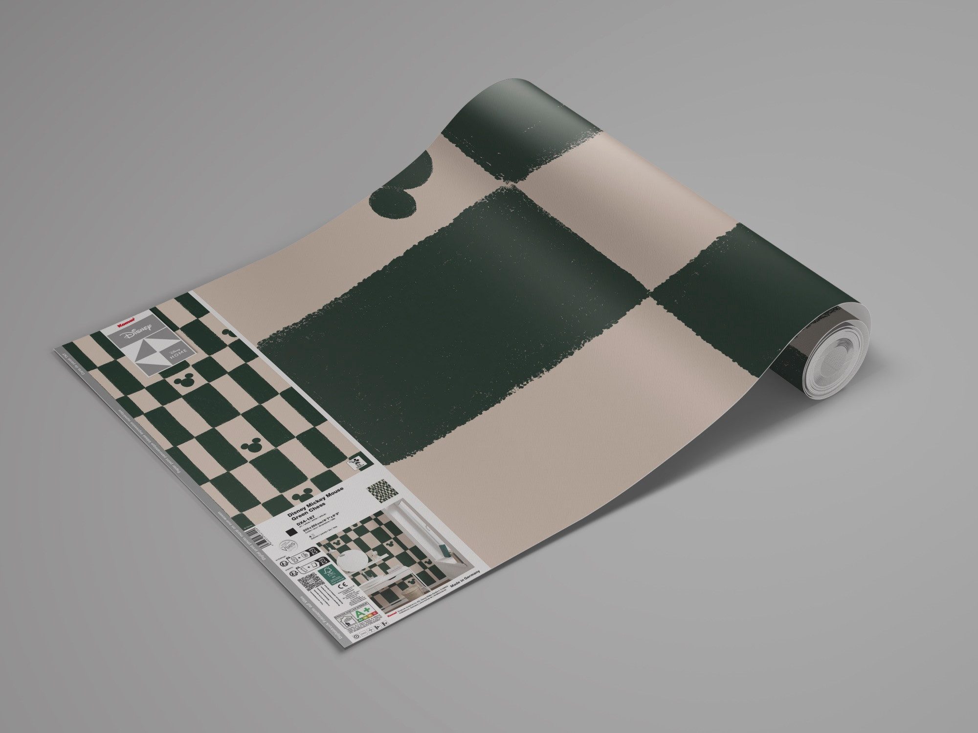 Komar Kinderbehang Disney Mickey Mouse Green Chess (1 stuk)