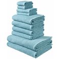 my home handdoekenset inga met fijne rand (set, 10-delig) blauw