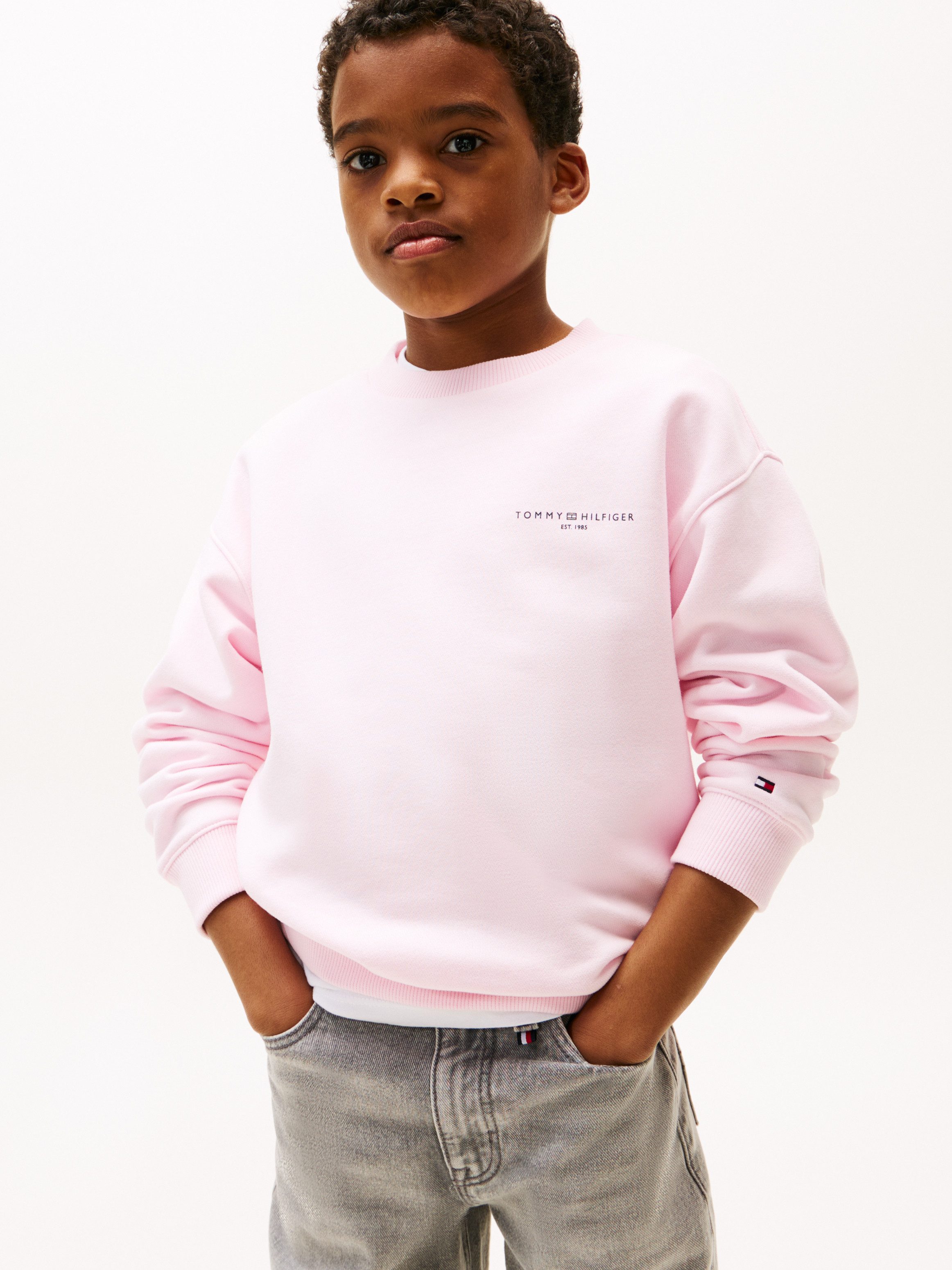Tommy Hilfiger Sweatshirt MINI CORP C-NECK SWEATSHIRT voor kinderen tot 16 jaar, met logostiksel