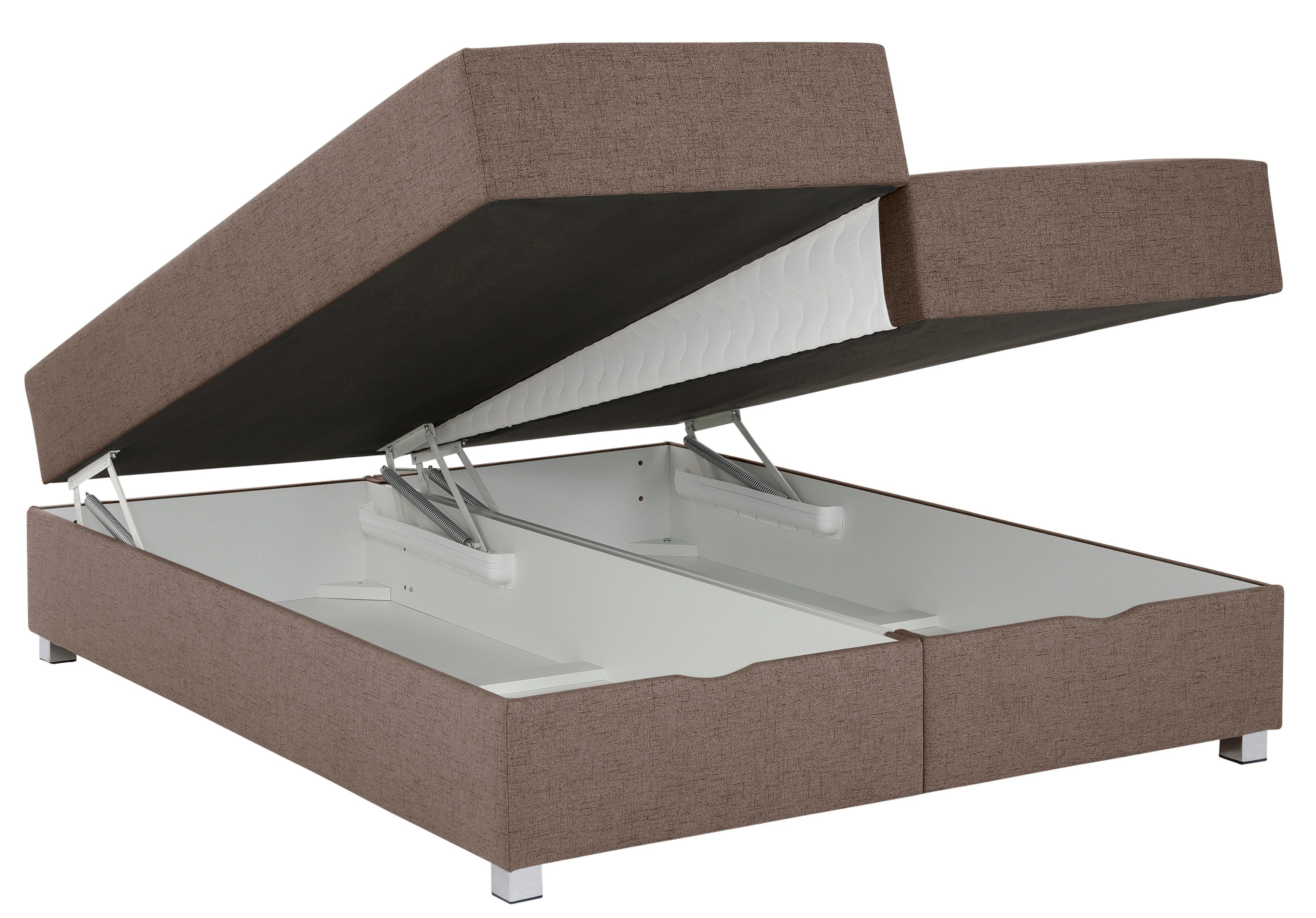 INOSIGN Boxspring Alexis zonder hoofdbord - ideaal voor ruimtes met schuine plafonds, in 4 breedten