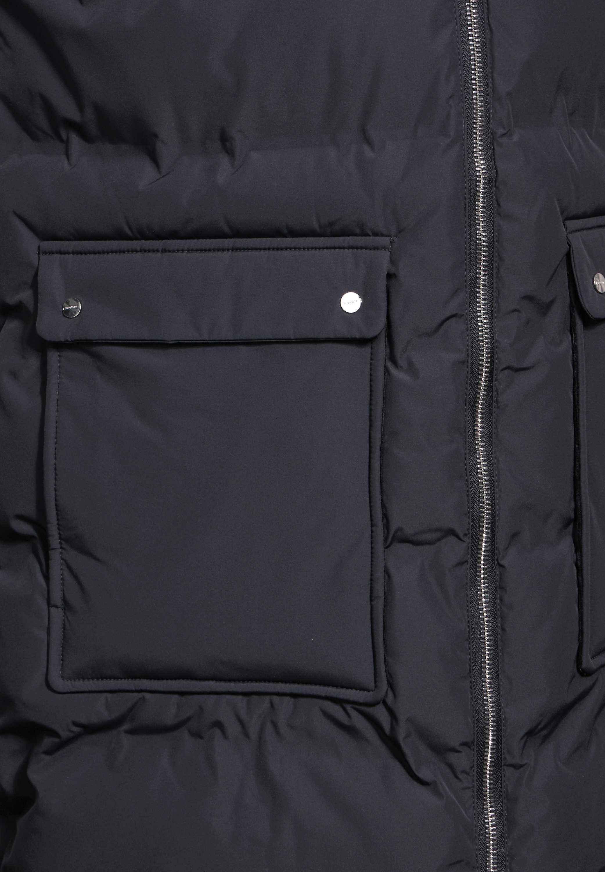 STREET ONE Lang gilet gestept en met capuchon