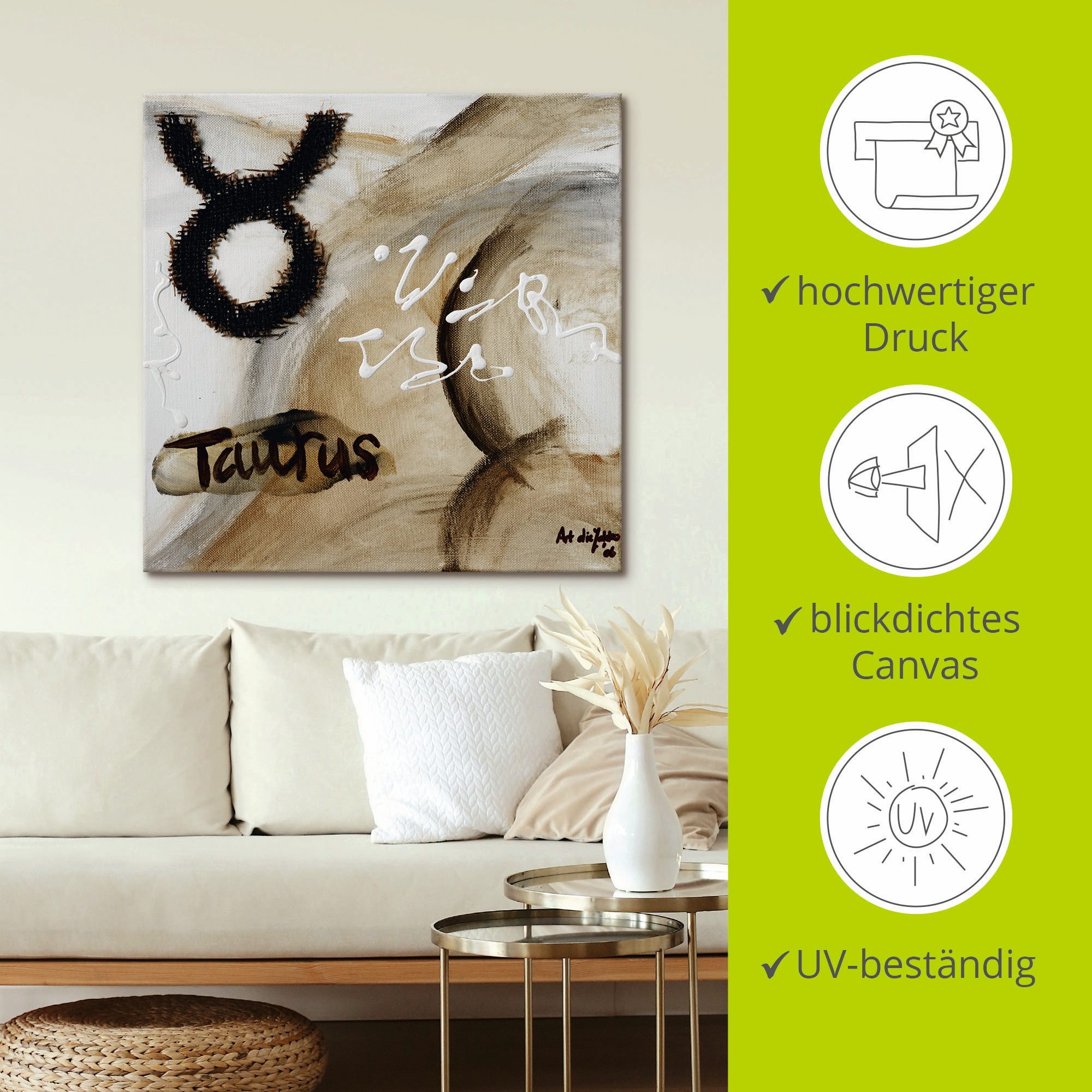 Artland Artprint Stier als artprint op linnen, poster in verschillende formaten maten