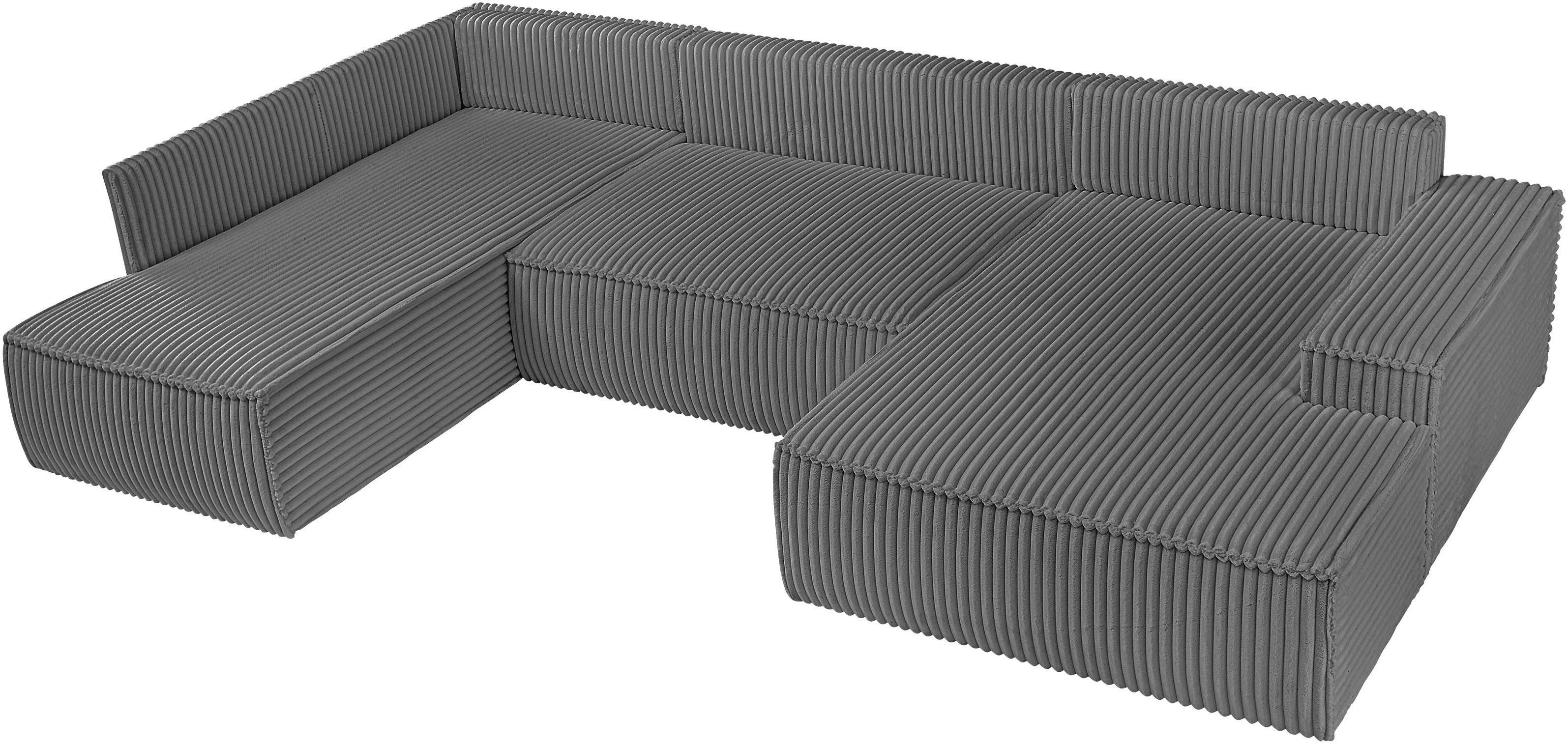 andas Zithoek FINNLEY U-model XXL 329 cm, bedbank, slaapfunctie m. bedkist