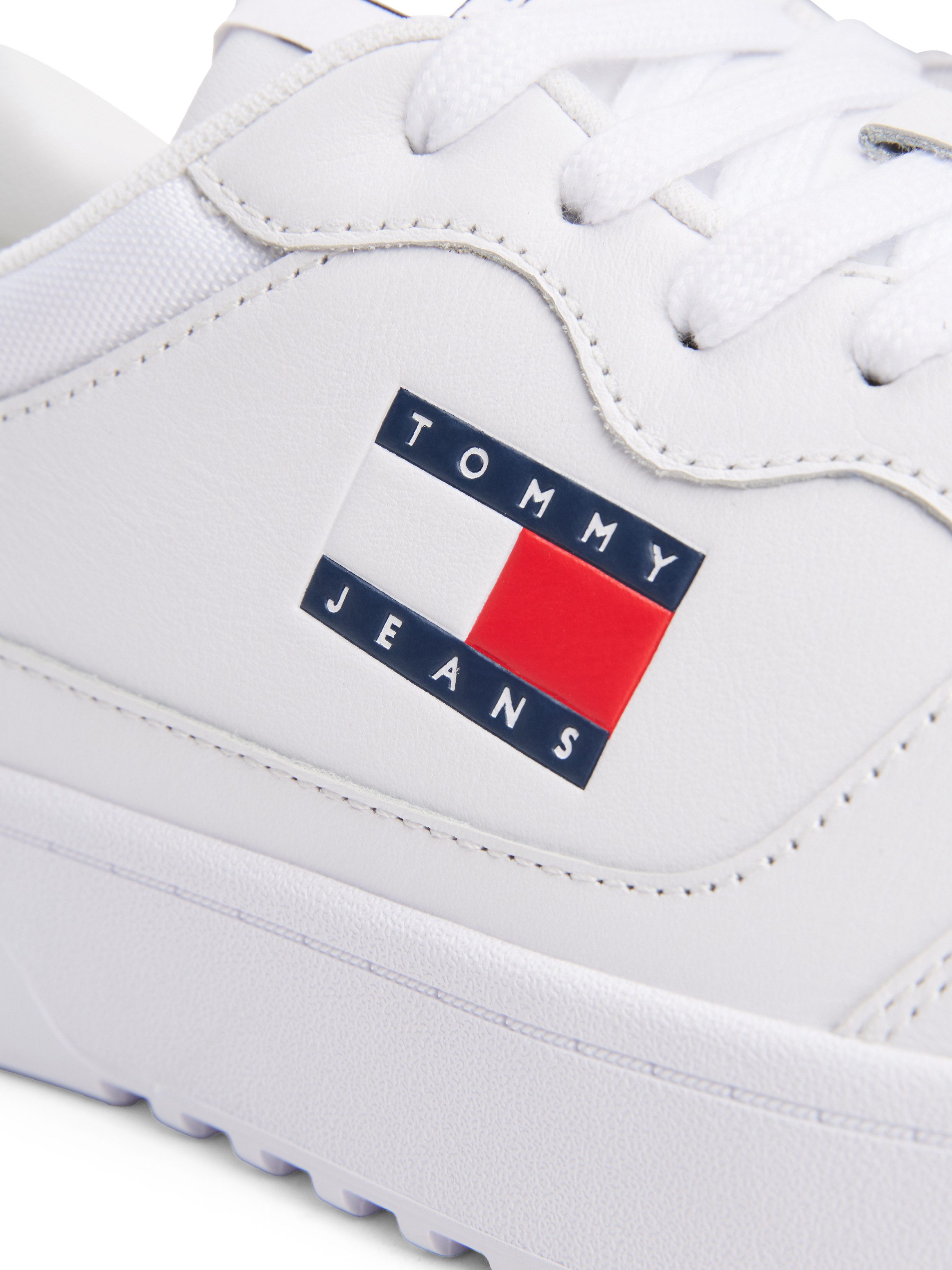 TOMMY JEANS Sneakers (NEW) TJM CUPSOLE LEATHER ESS , vrijetijdsschoen, lage schoen, veterschoen in basket-look