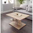 pro line salontafel van hout, met functie, in hoogte verstelbaar met lift, met plank, bodemplaat, rechthoekig beige