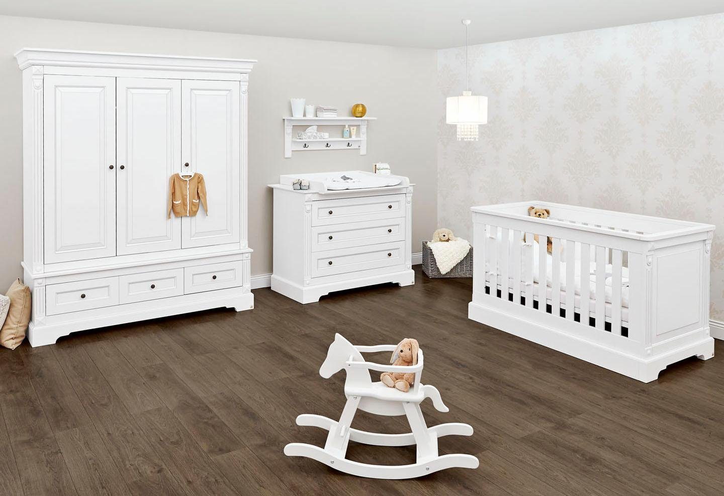 Pinolino® Complete babykamerset Emilia breed groot, met kinderbed, kast en commode (set, 3 stuks)