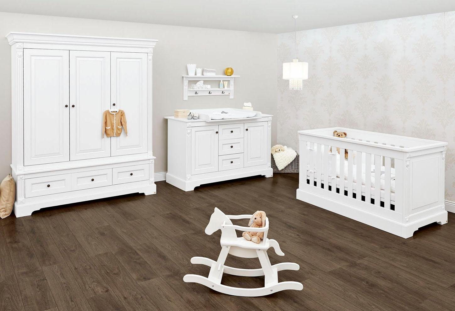 Pinolino® Complete babykamerset Emilia extra breed groot, met kinderbed, kast en commode (set, 3 stuks)