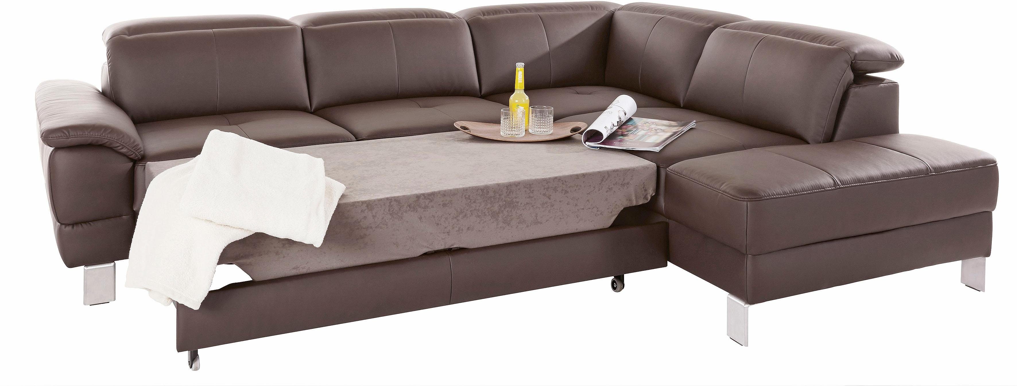exxpo - sofa fashion Hoekbank Mantua, L-vorm met hoofd- of rugverstelling, bedfunctie en bedlade