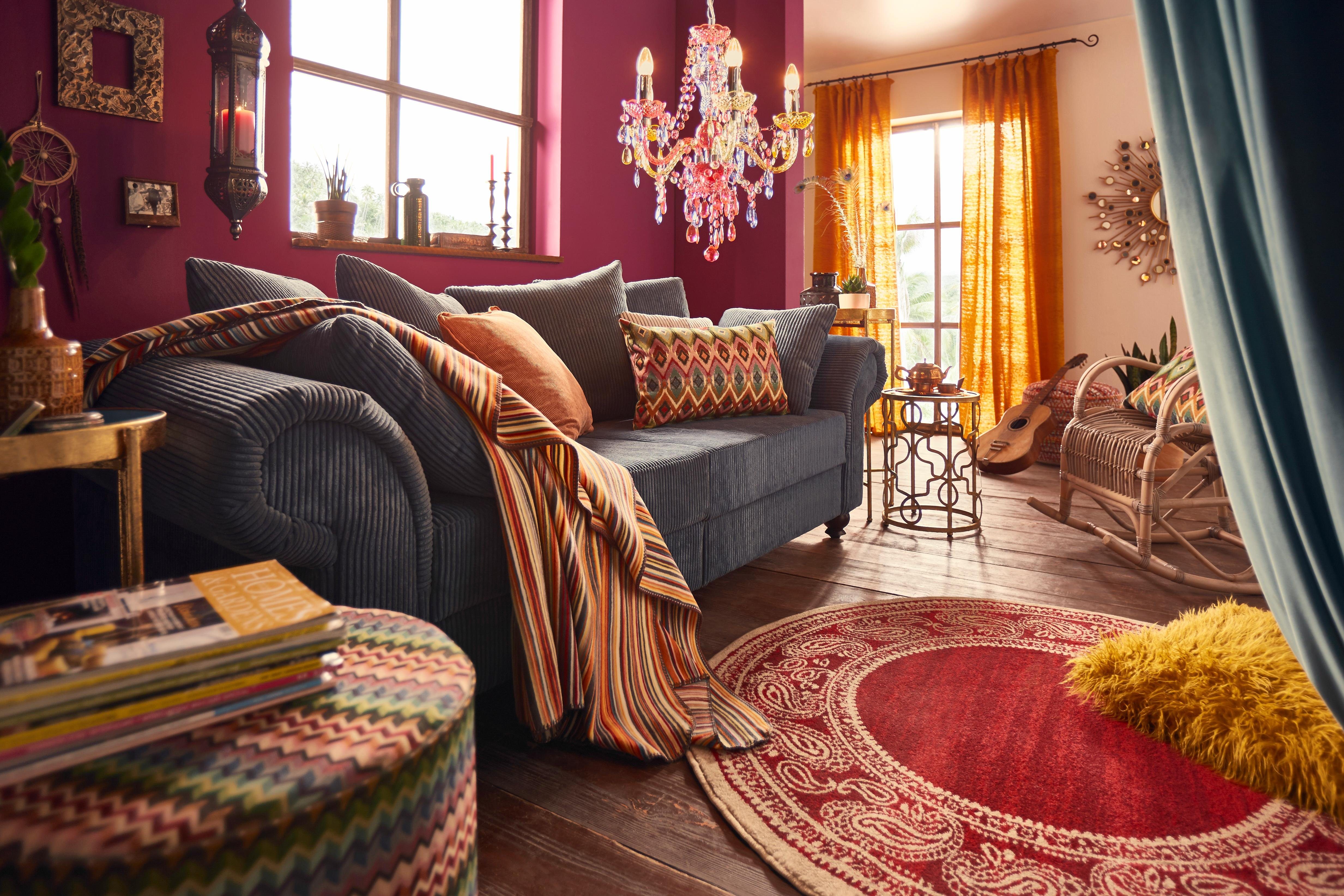 Home affaire Megabank King Henry in casual bekleding en vele losse kussens