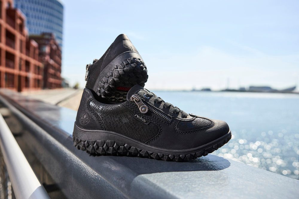 Rieker Sneakers met sleehak Veterschoenen, lage schoen, vrijetijdssneaker met rits