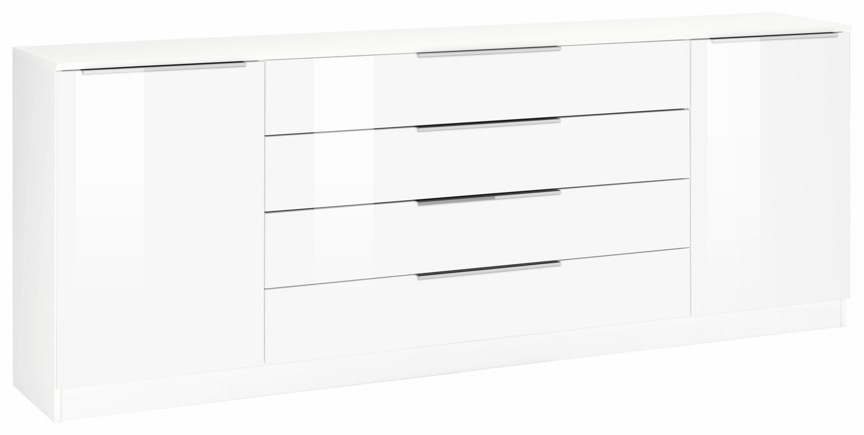 borchardt Möbel Kast Oliva Breedte 200 cm, met 4 lades dressoirs maat 200x35x78 cm wit