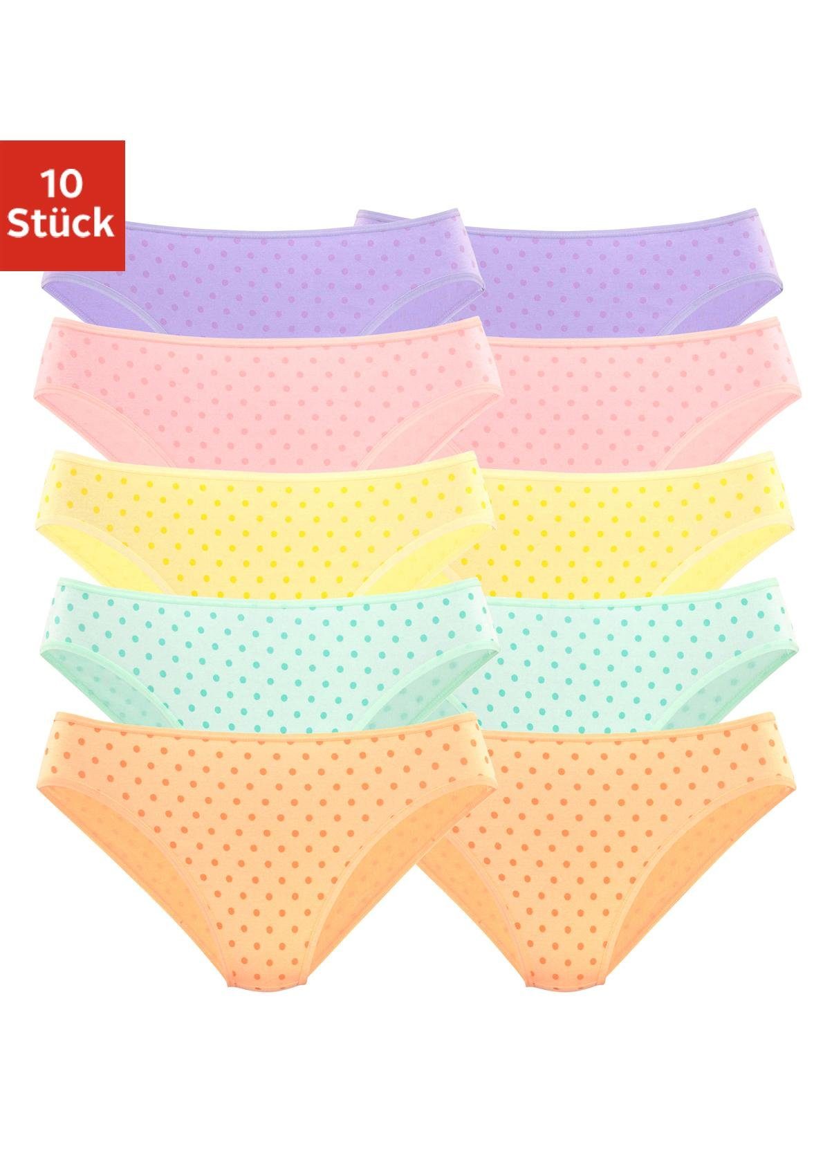 petite fleur Bikinibroekje van elastisch katoen (set, 10 stuks, 10 stuks)