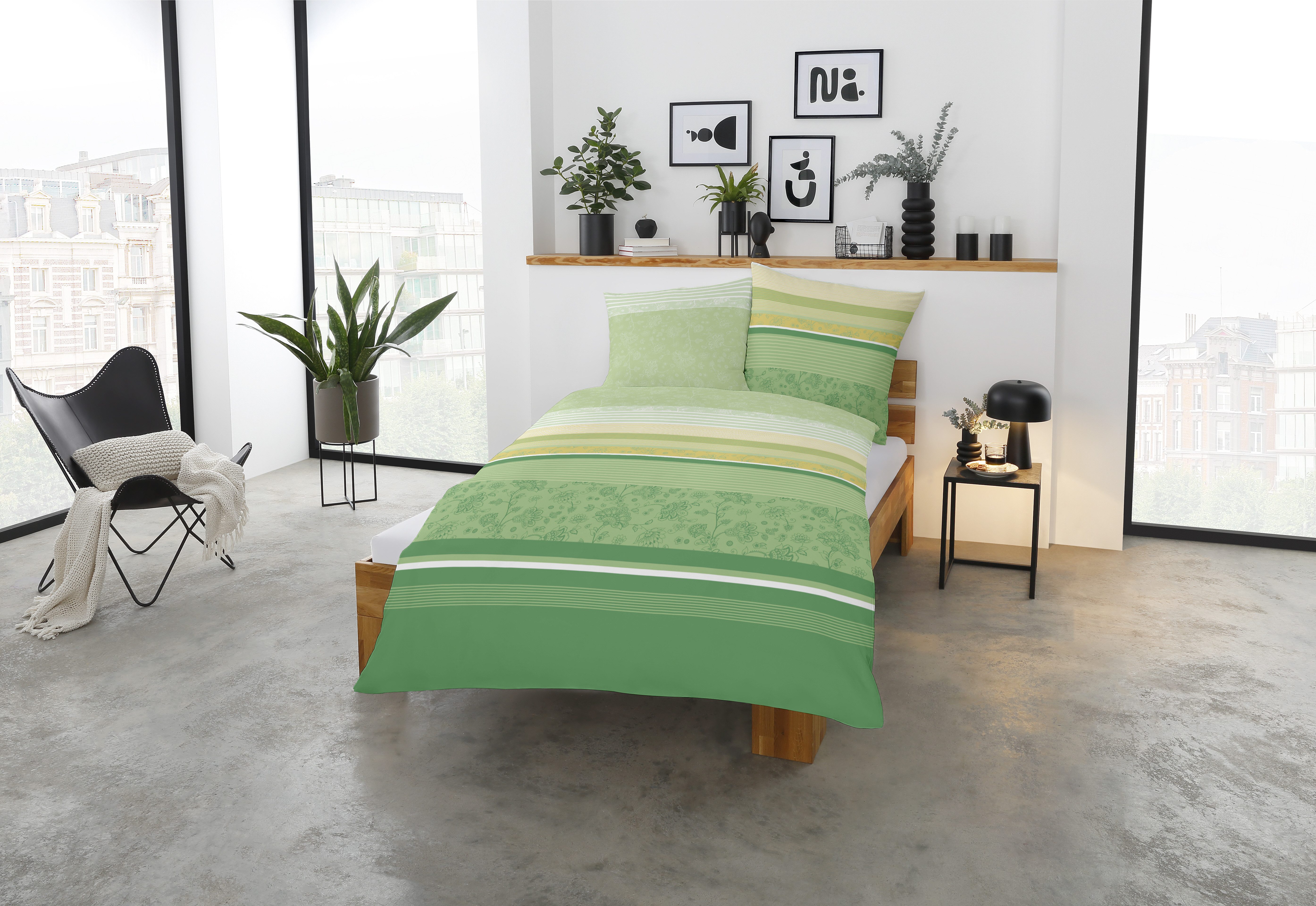 CASATEX Beddengoed Teri delicate bloemen en strepen, frisse, elegante kleuren