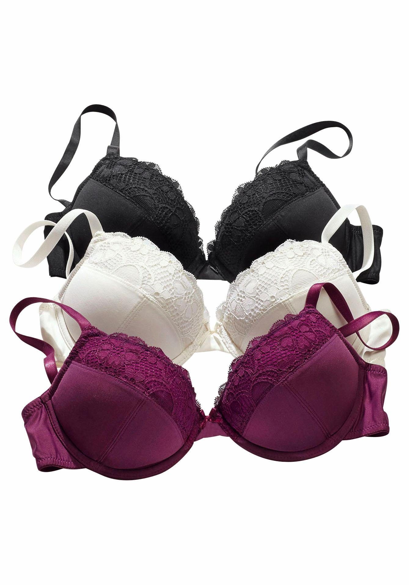 Petite fleur Push-up-bh PETITE FLEUR push-up-bh met beugel in aantrekkelijke multipack, lingerie (3-delig, Set van 3)