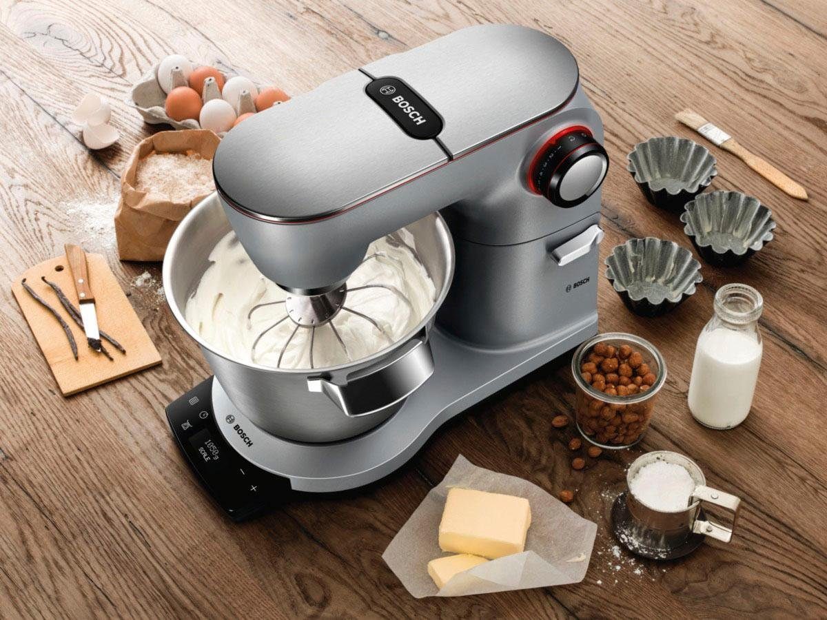 BOSCH Keukenmachine Serie 8 MUM9AX5S00, geïntegreerde weegschaal & timer, automatische programma’s, zilver