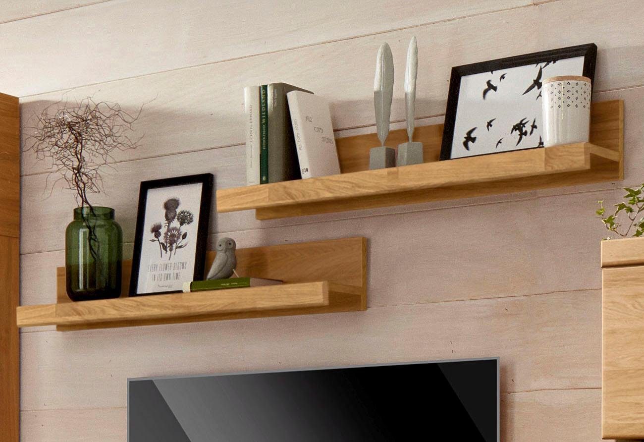 Home affaire Wandplank Ribe,2er Set,teilmassiv, Breite: je 90 cm (set, 2 stuks) rekken maat 90x17x16 cm bruin