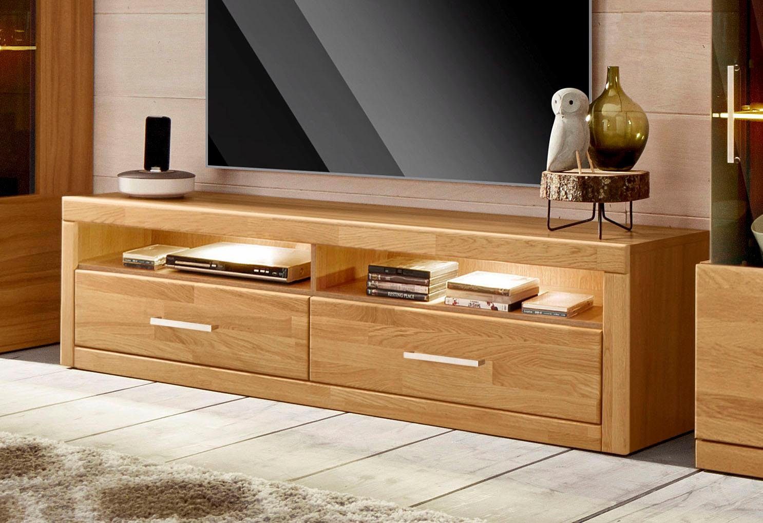Home affaire Tv-meubel Ribe Breedte 140 cm lowboards maat 140x35x38 cm bruin