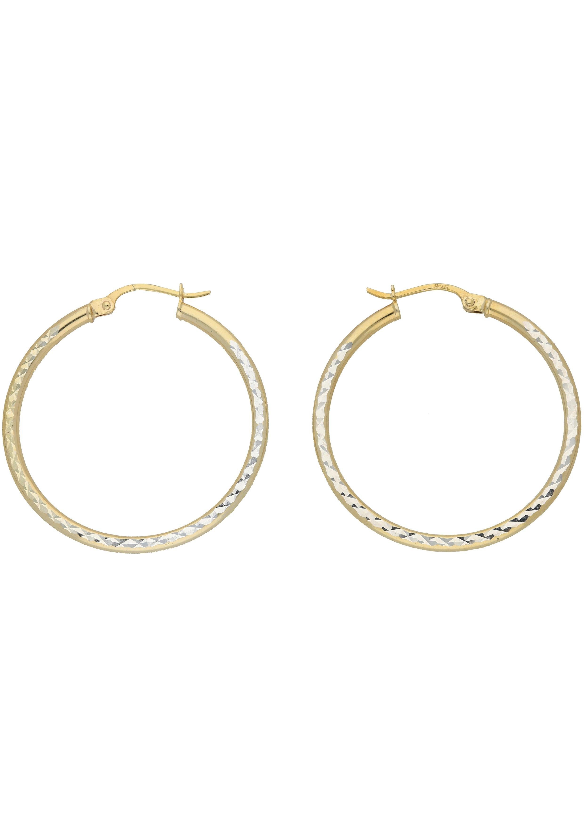 Firetti Oorringen Sieraad cadeau zilver 925 gefacetteerd bicolor-uitvoering