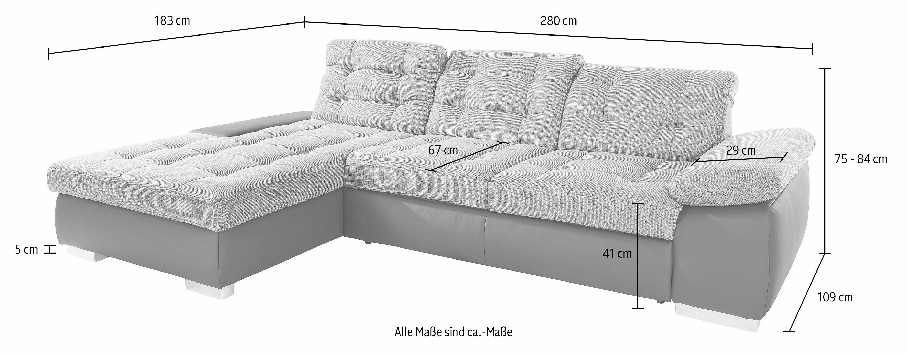 sit&more Hoekbank Ontario L-vorm XXL, optioneel met slaapfunctie