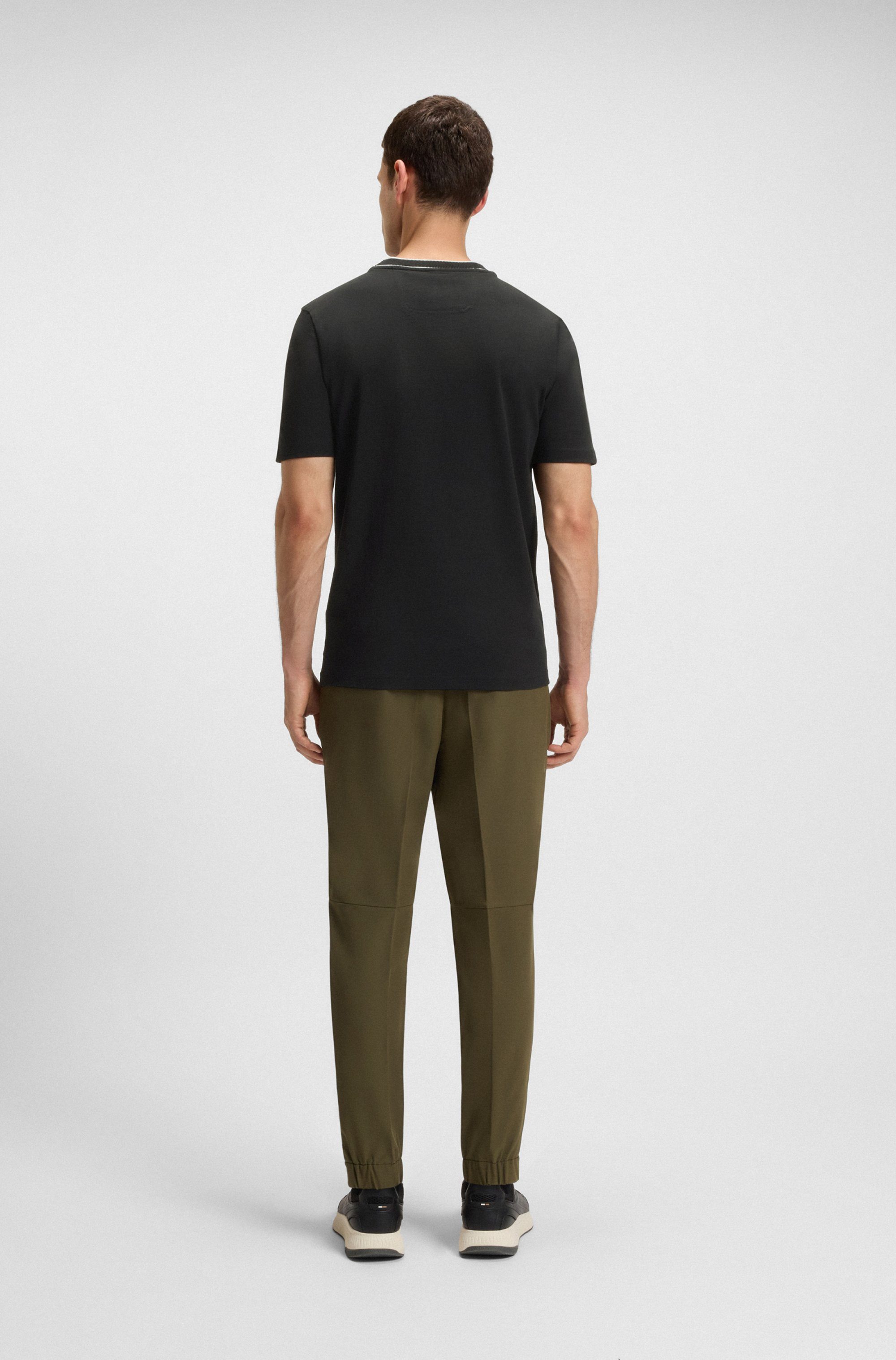 BOSS GREEN T-shirt Thee met streepdetail bij de hals