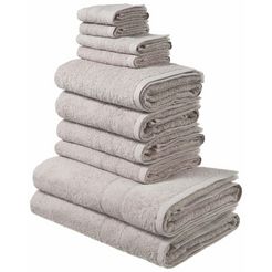 my home handdoekenset inga met fijne rand (set, 10-delig) grijs