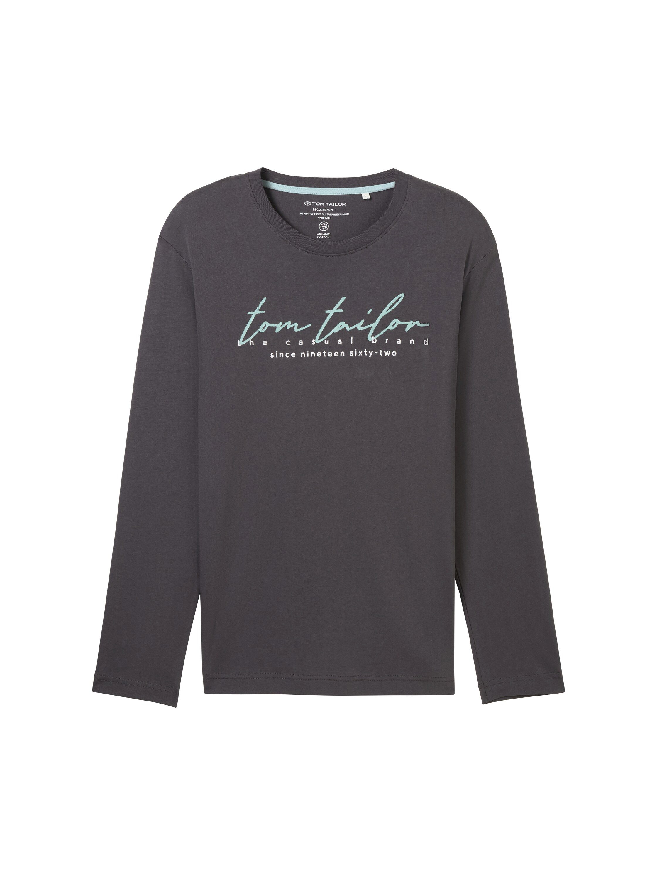 Tom Tailor Shirt met lange mouwen met logoprint