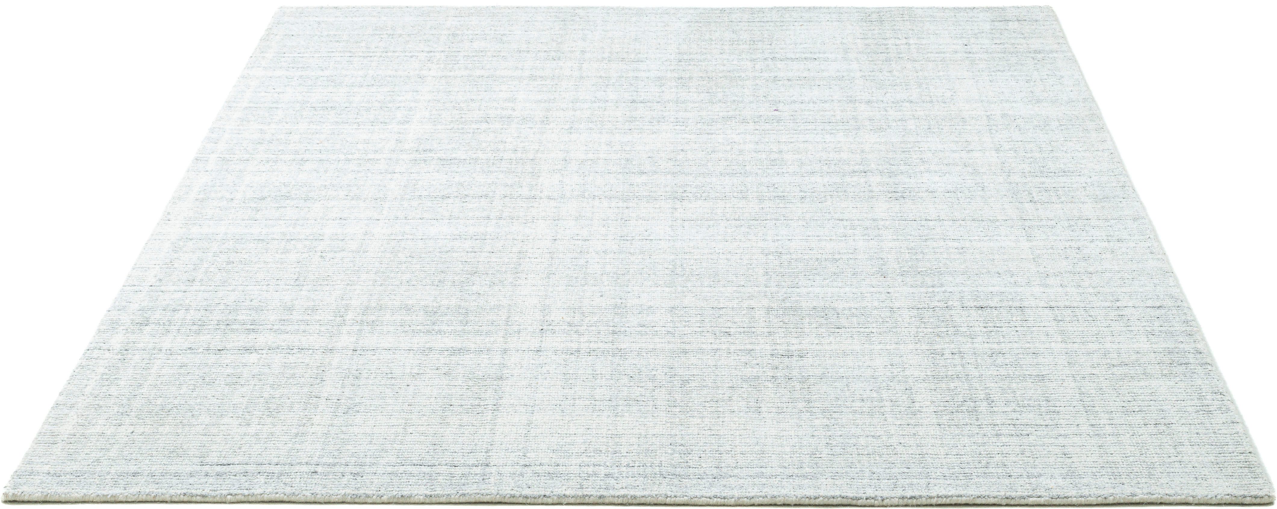 THEKO Vloerkleed Boston UNI Handgeweven tapijt, gemêleerd, zachte kwaliteit, 60% viscose, handgeweven