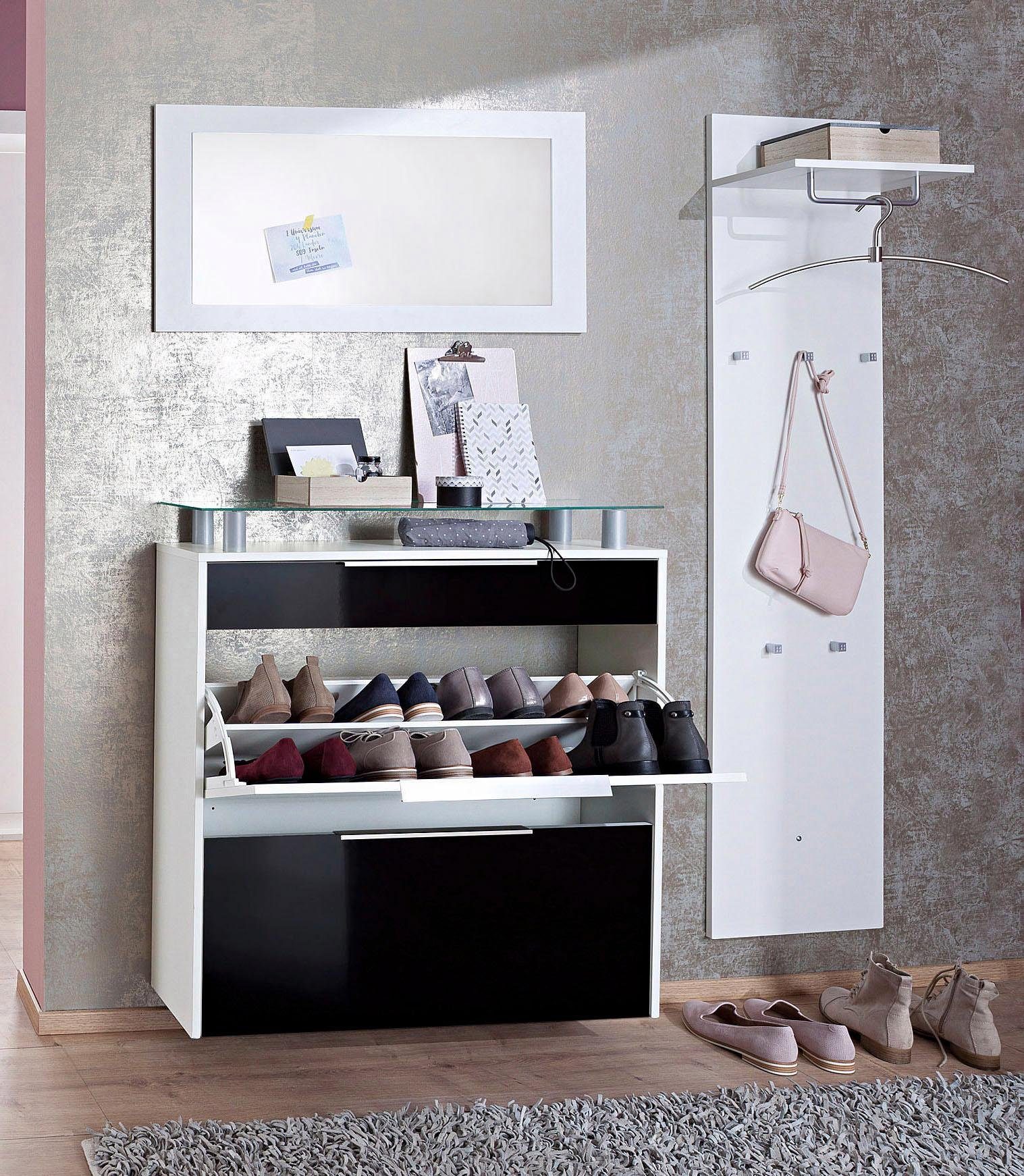 borchardt Möbel Schoenenkast Oliva Breedte 89 cm, hangend, met 2 dubbele trommels en 1 lade