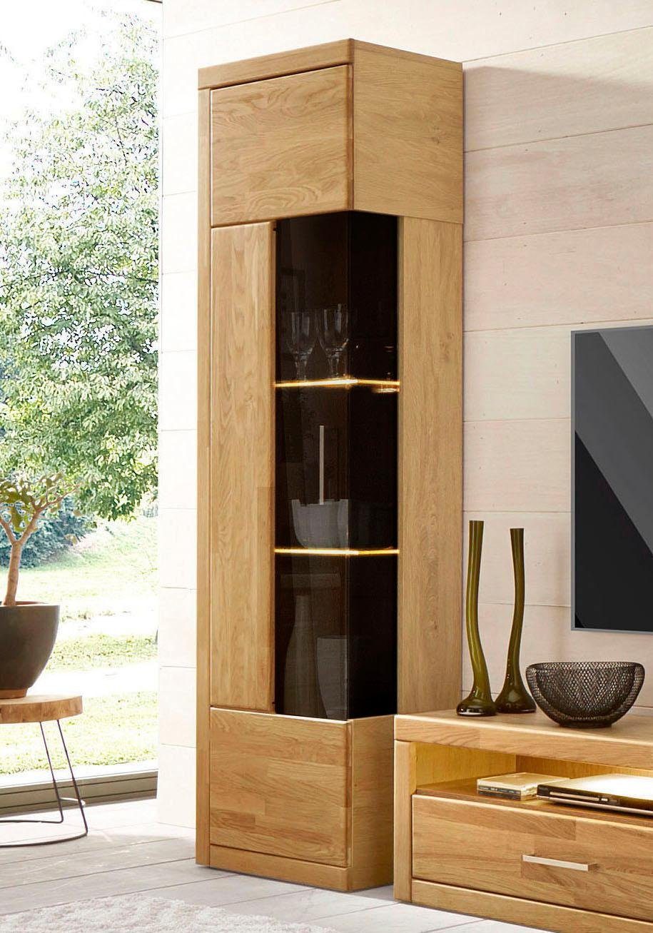 Home affaire Vitrinekast Ribe, 180cm hoog, 5 vakken, 2 glazen planken variabel inzetbaar vitrinekasten bruin
