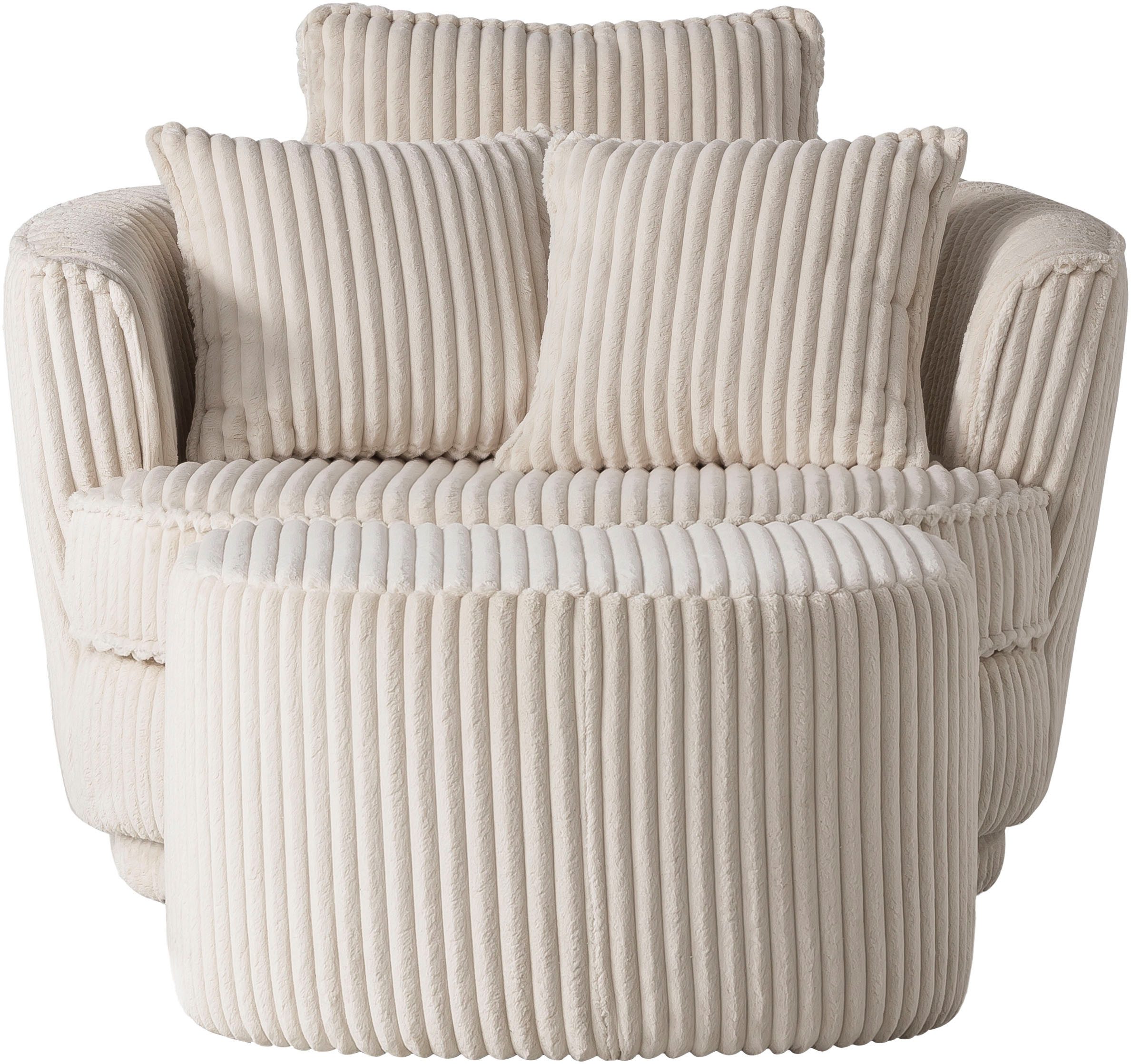Leonique Draaibare fauteuil MAISIE, Love Seat XXL leesfauteuil, grote fauteuil met poef(2 stuks)