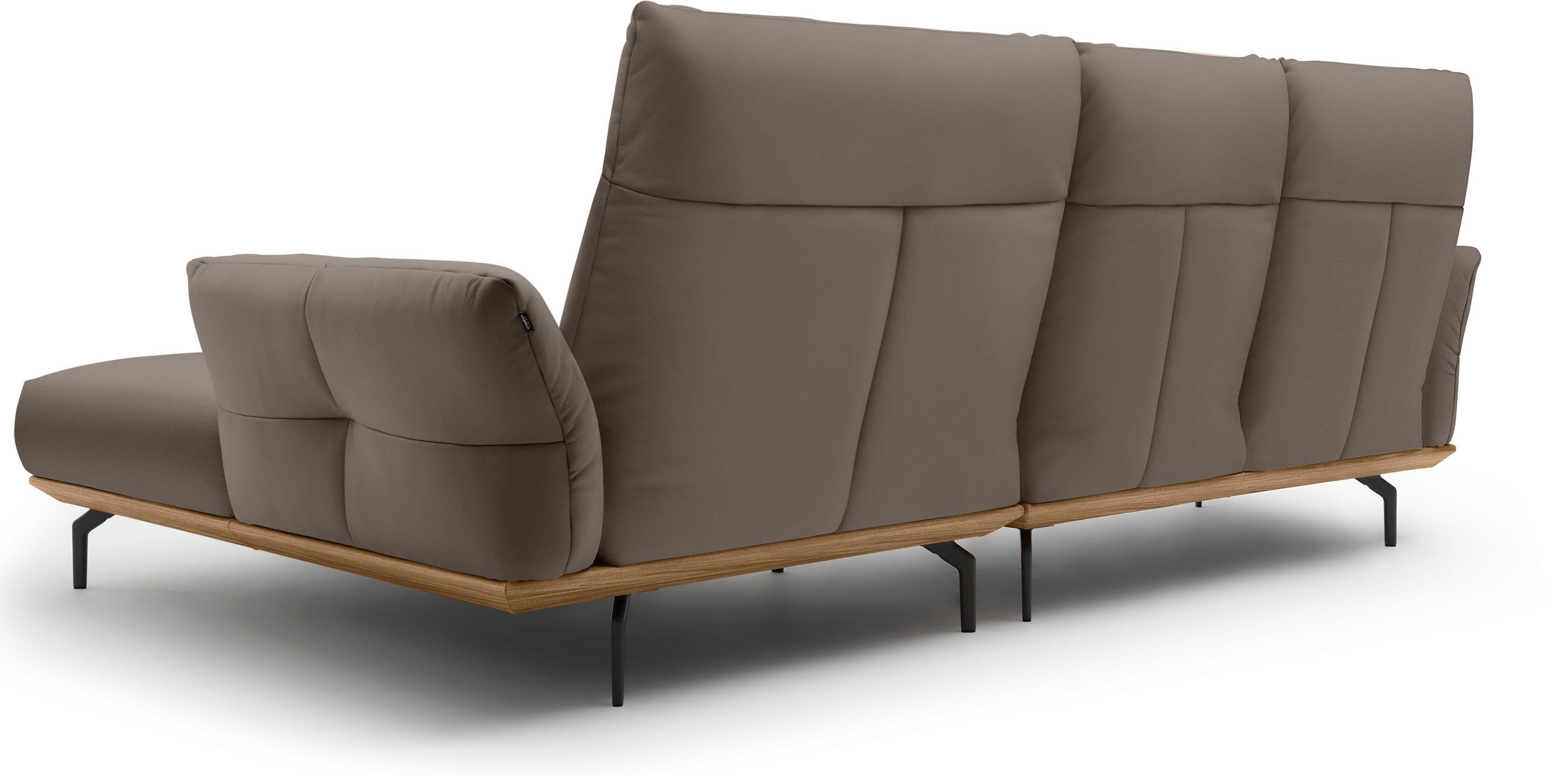 Creation BY ROLF BENZ Hoekbank Hs.460 Sokkel in walnotenhout, onderstel in umbra grijs, breedte 298 cm