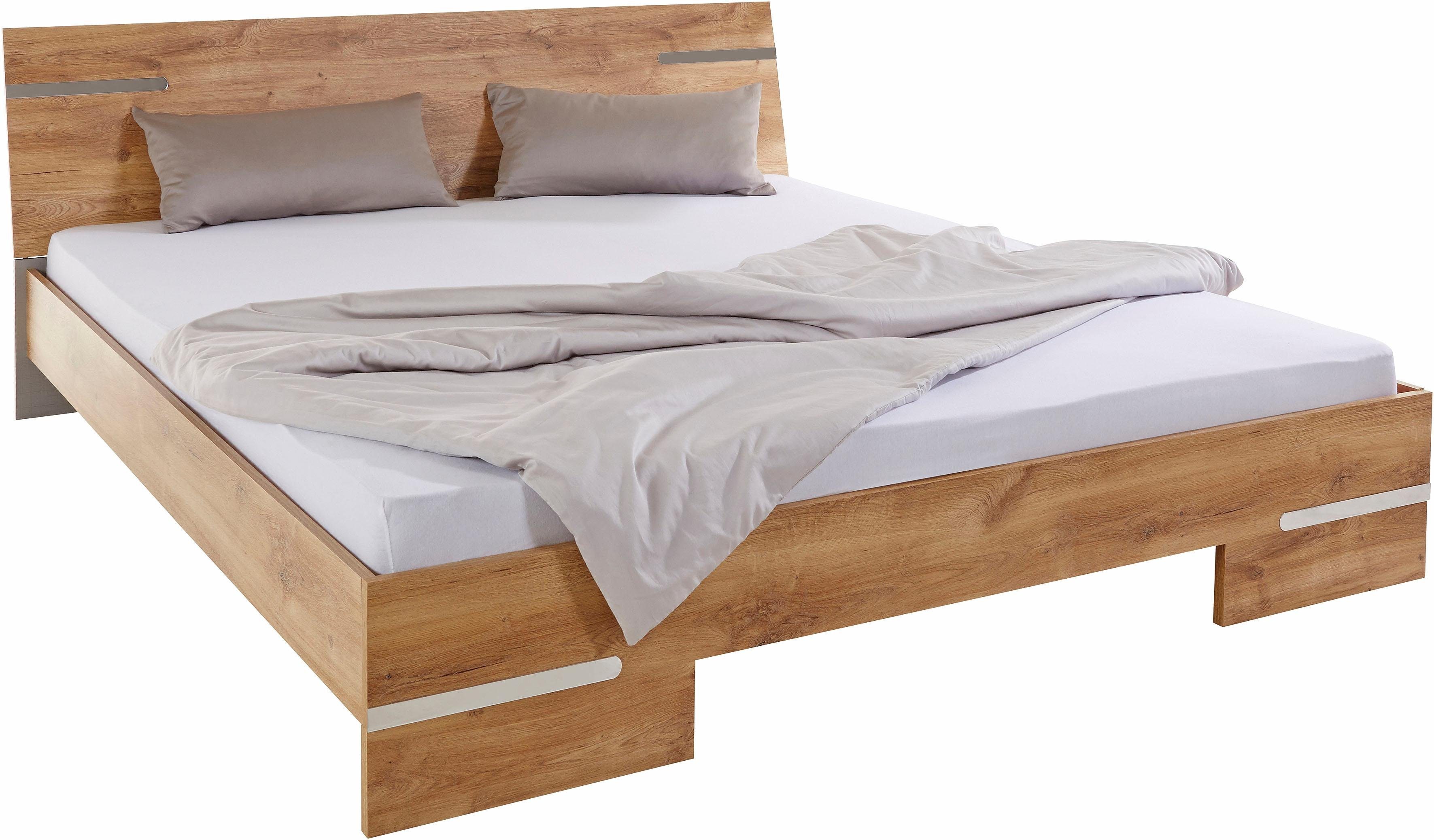 Wimex Futonbed Anna, Bed Made in Germany met chroomkleurige details in hoofd- en voetdeel, 3 breedtes om uit te kiezen