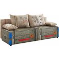 exxpo - sofa fashion slaapbank met slaapfunctie en bedkist, naar keuze met liftbedfunctie en binnenvering bruin