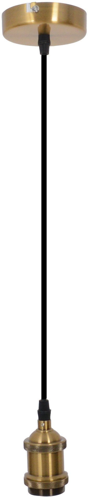 näve Led-hanglamp Regia E27 max. 40 W, metaal/textiel, kleur: messing, d: 10 cm, h: 154,6 cm