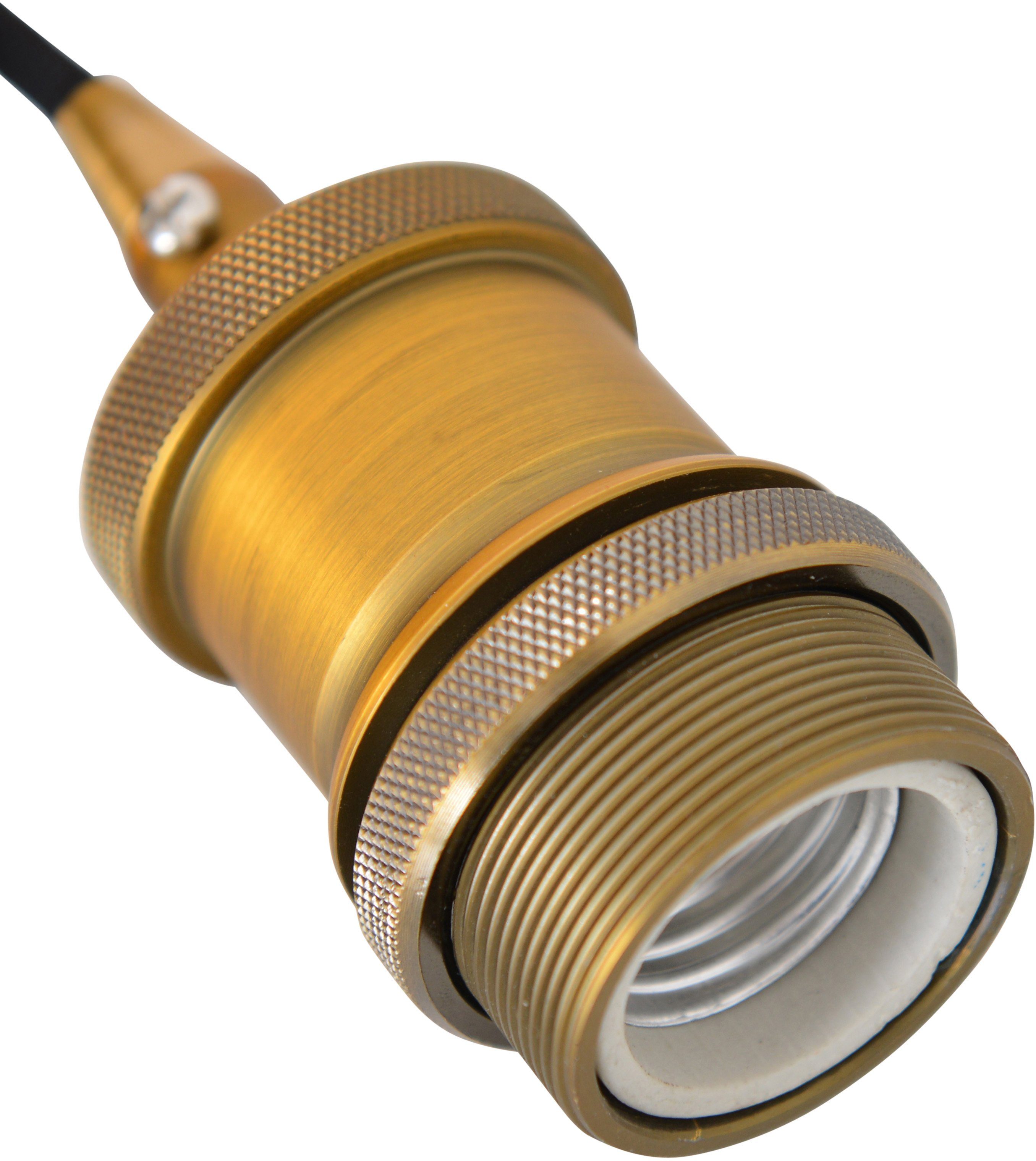 näve Led-hanglamp Regia E27 max. 40 W, metaal/textiel, kleur: messing, d: 10 cm, h: 154,6 cm