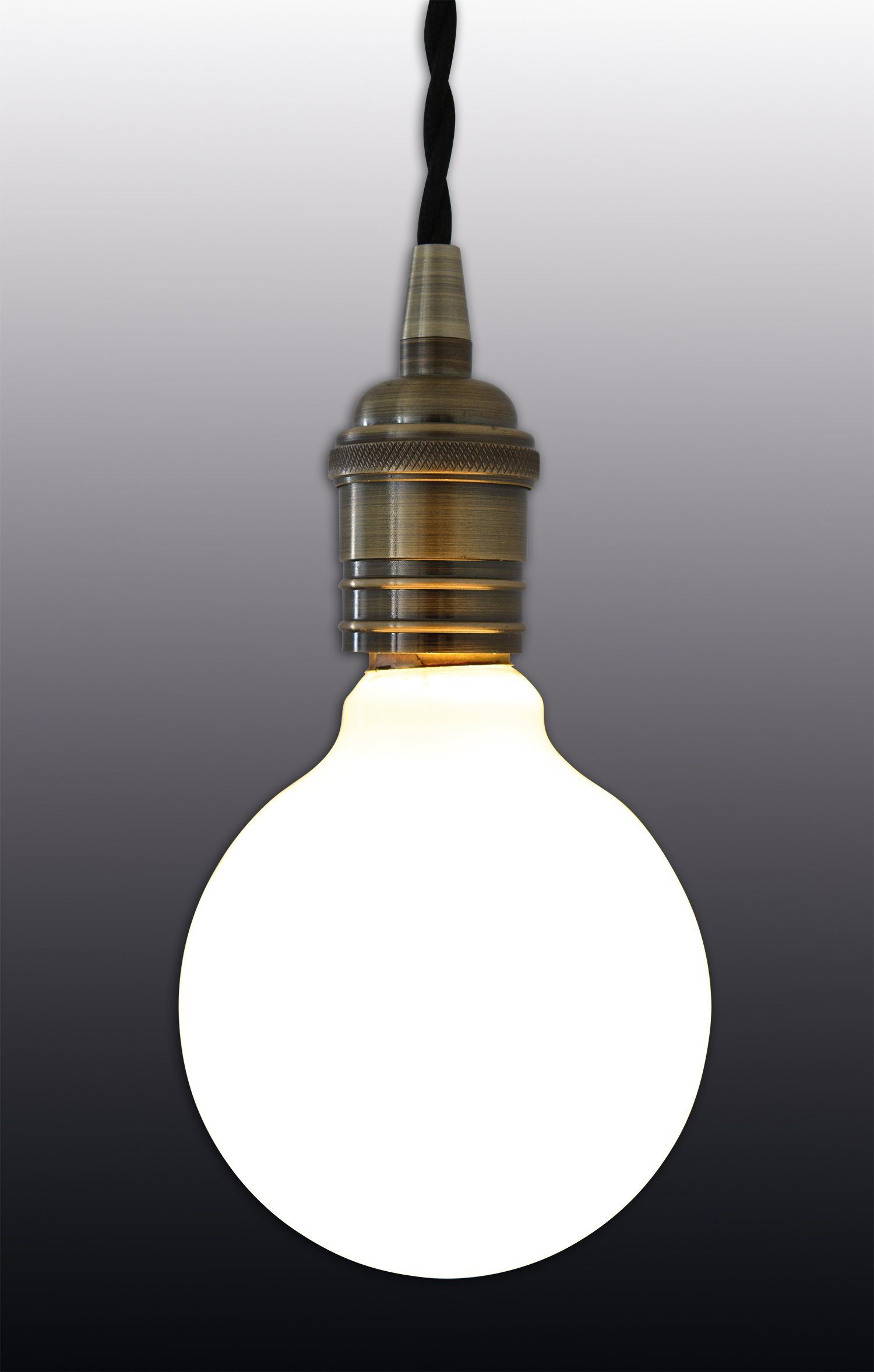 näve Led-hanglamp Regia E27 max. 40 W, metaal/textiel, kleur: messing, d: 10 cm, h: 154,6 cm
