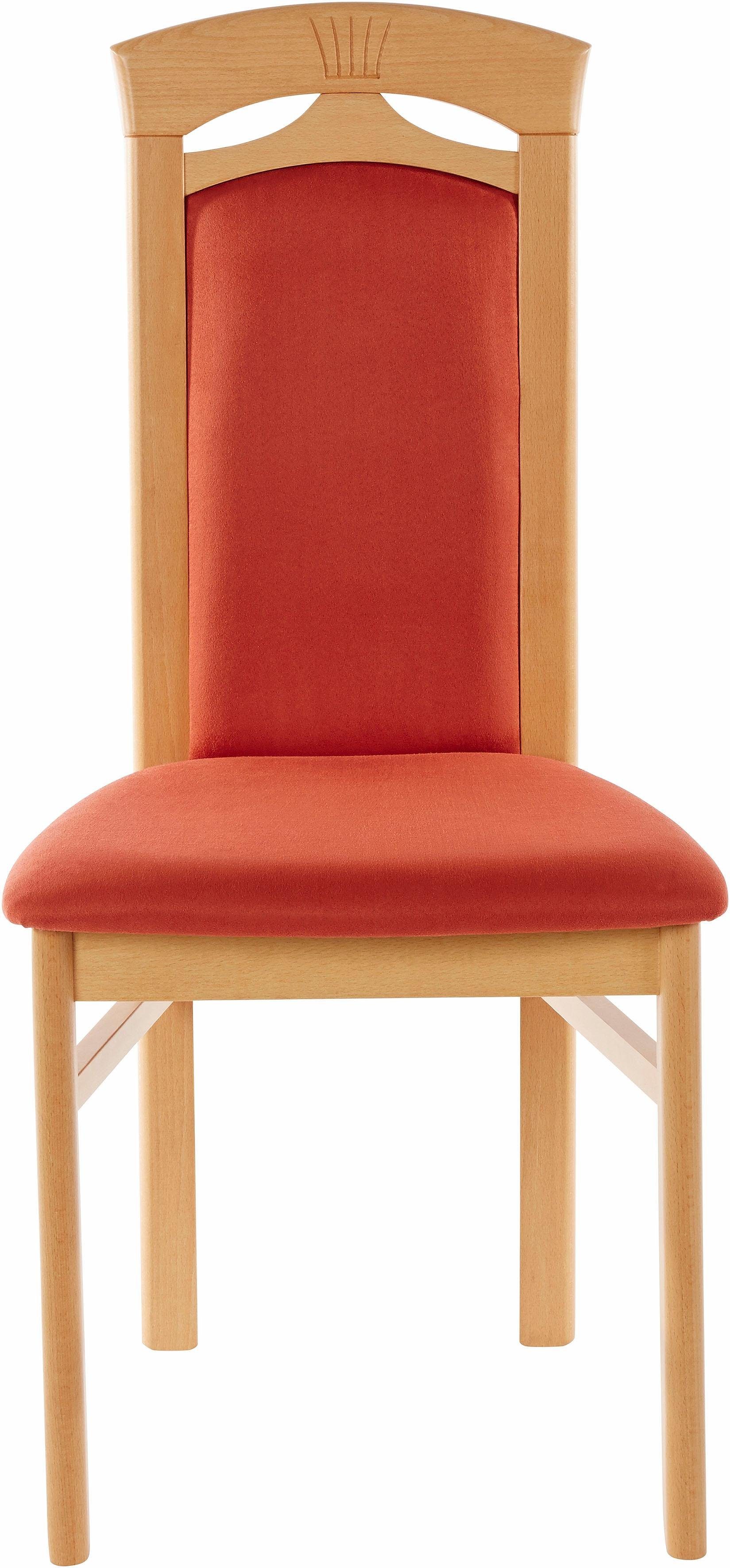 Home affaire Eetkamerstoel Anthony Houten stoel met decoratief freeswerk (set, 2 stuks)
