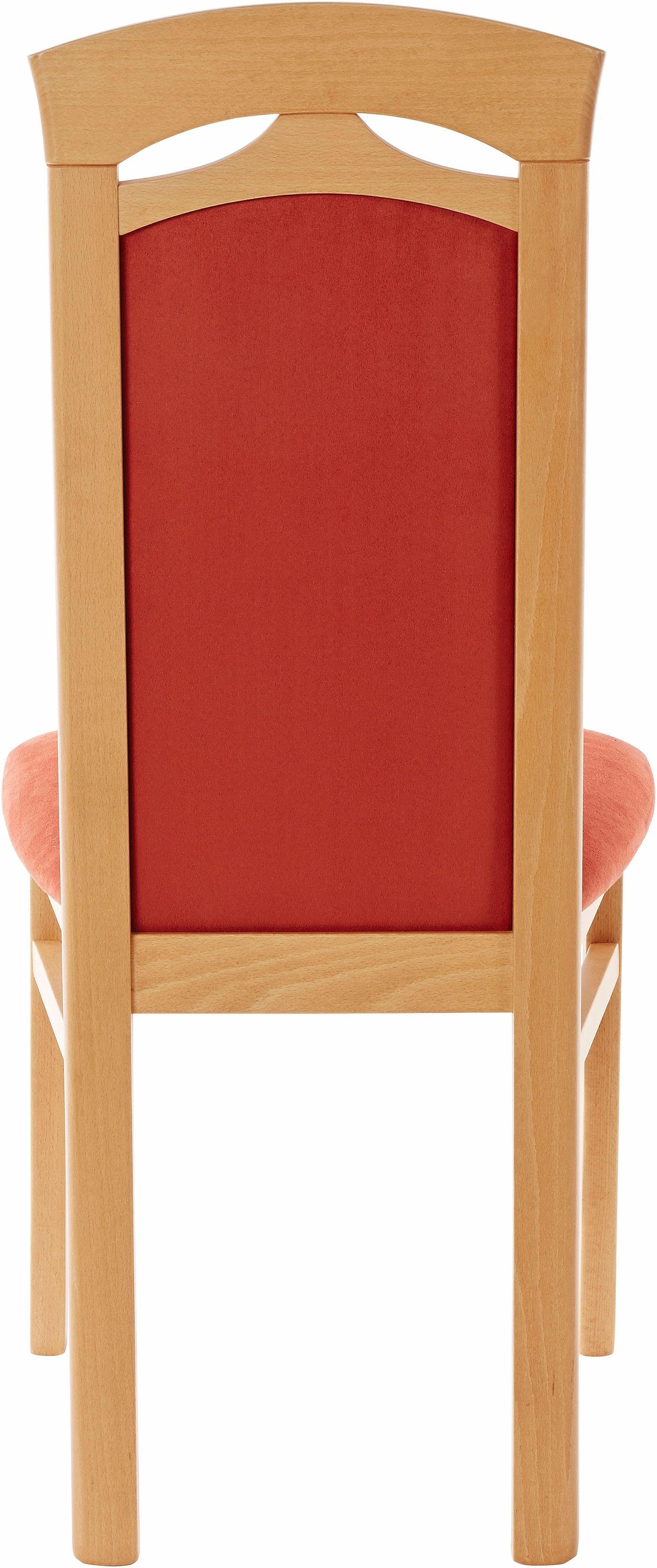 Home affaire Eetkamerstoel Anthony Houten stoel met decoratief freeswerk (set, 2 stuks)