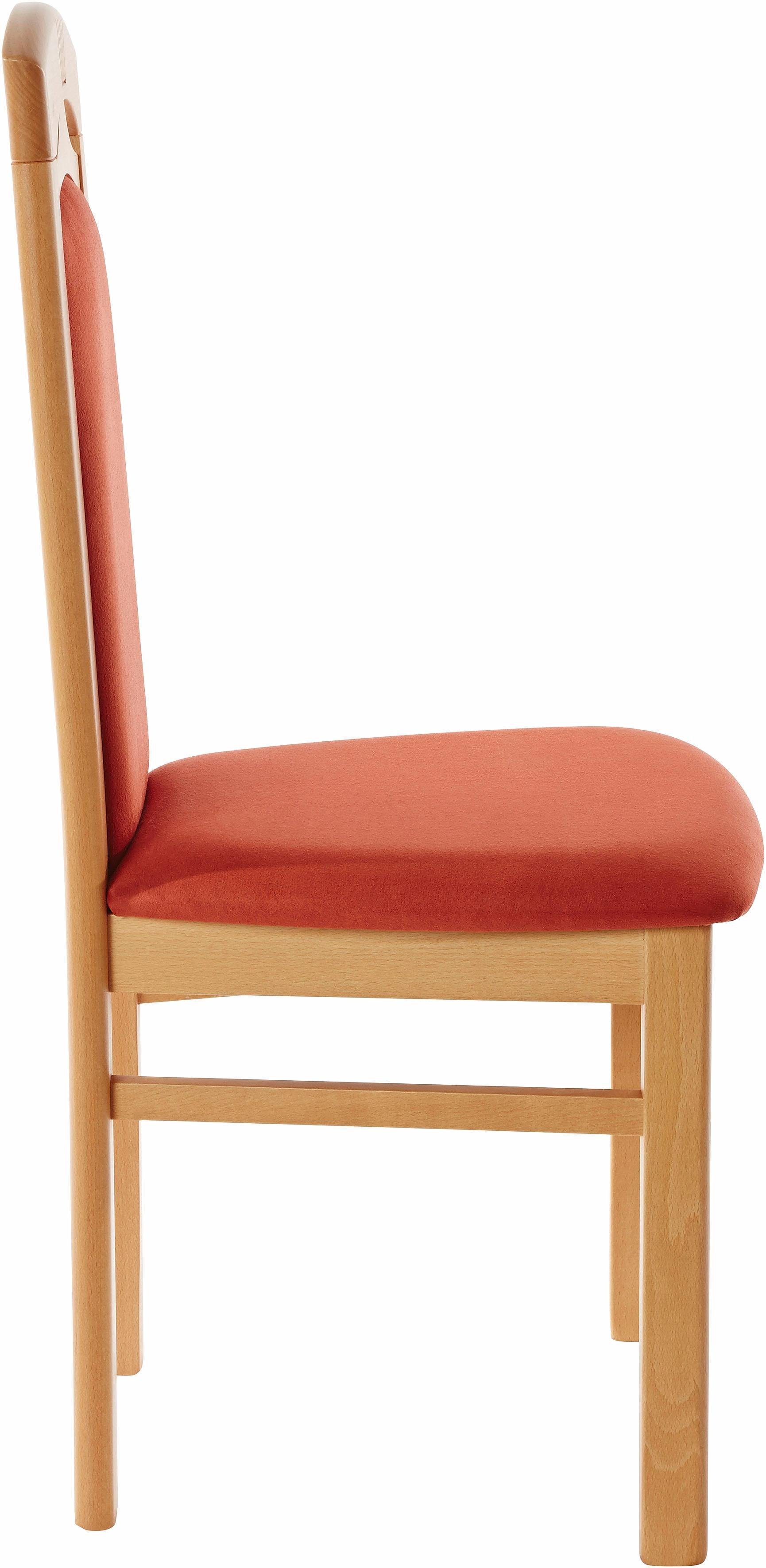 Home affaire Eetkamerstoel Anthony Houten stoel met decoratief freeswerk (set, 2 stuks)
