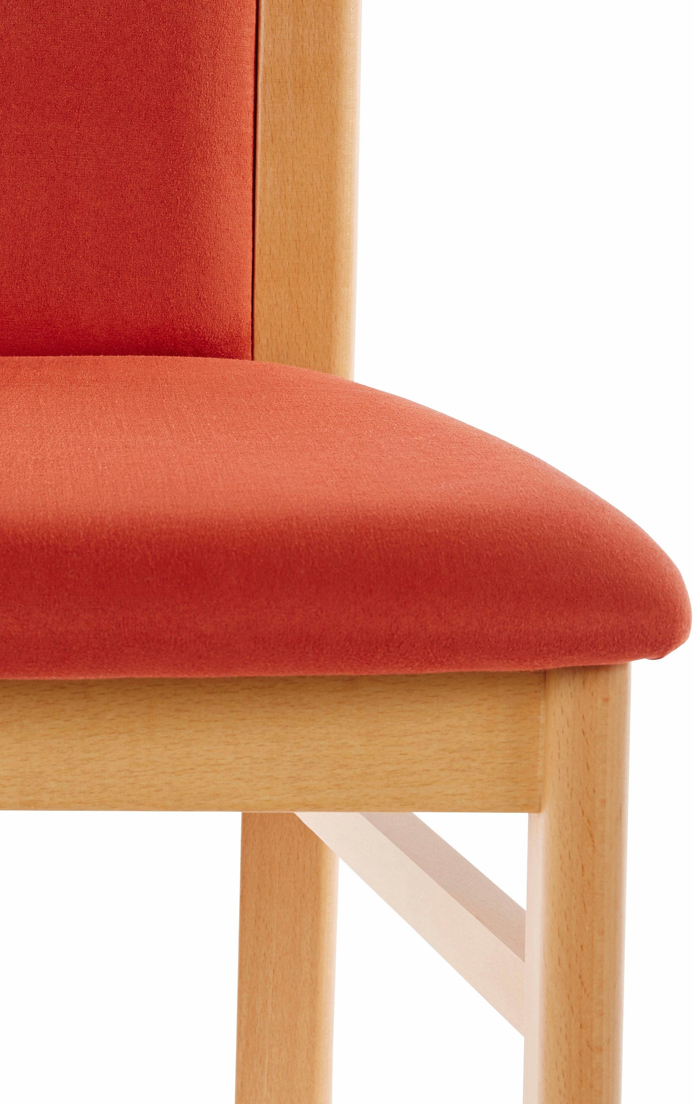Home affaire Eetkamerstoel Anthony Houten stoel met decoratief freeswerk (set, 2 stuks)