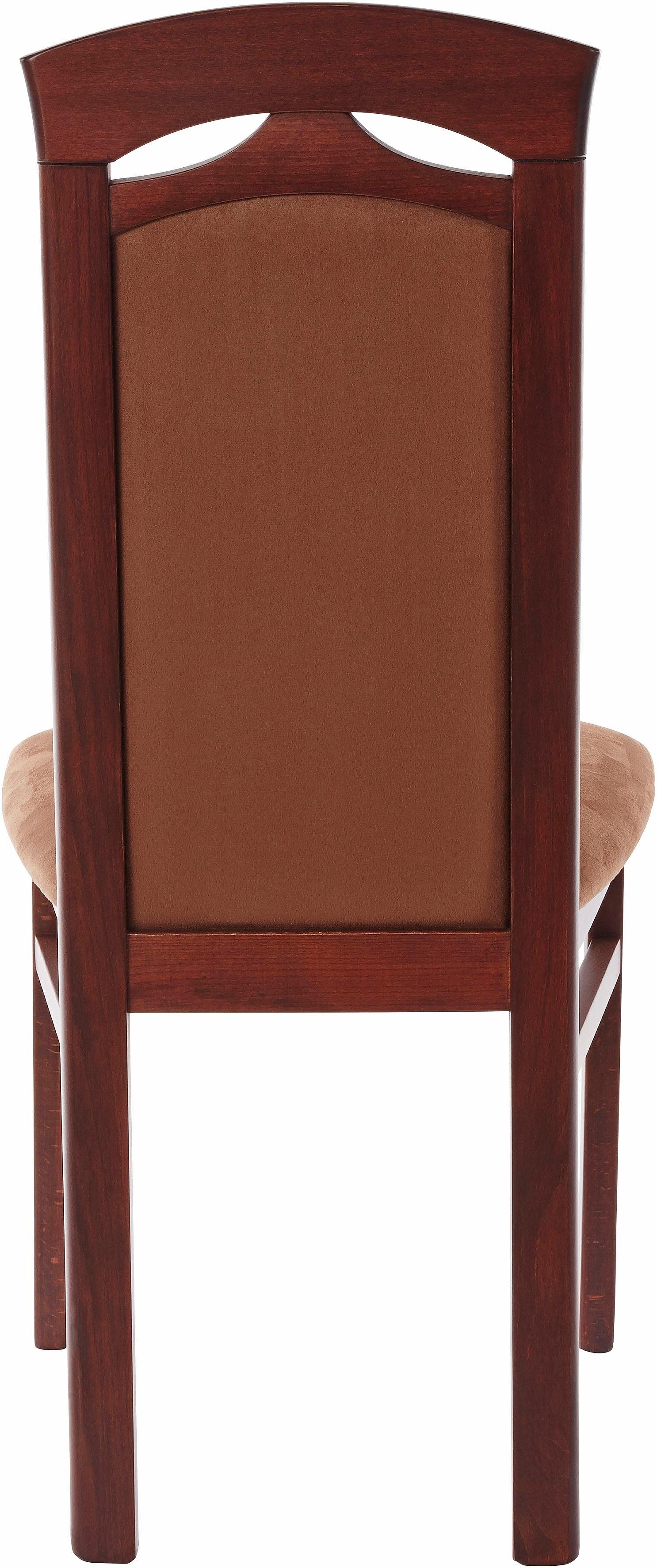 Home affaire Eetkamerstoel Anthony Houten stoel met decoratief freeswerk (set, 2 stuks)