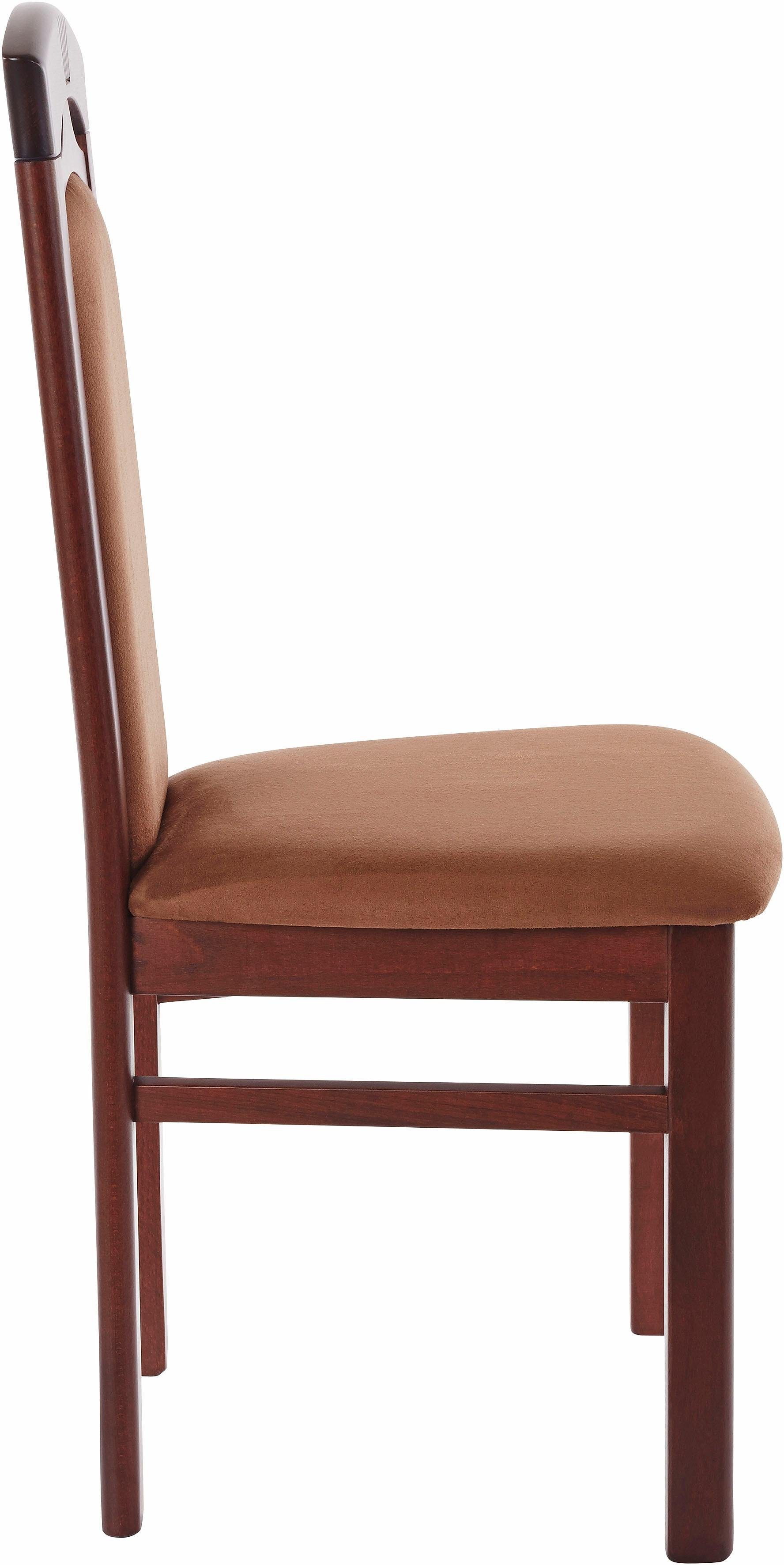 Home affaire Eetkamerstoel Anthony Houten stoel met decoratief freeswerk (set, 2 stuks)