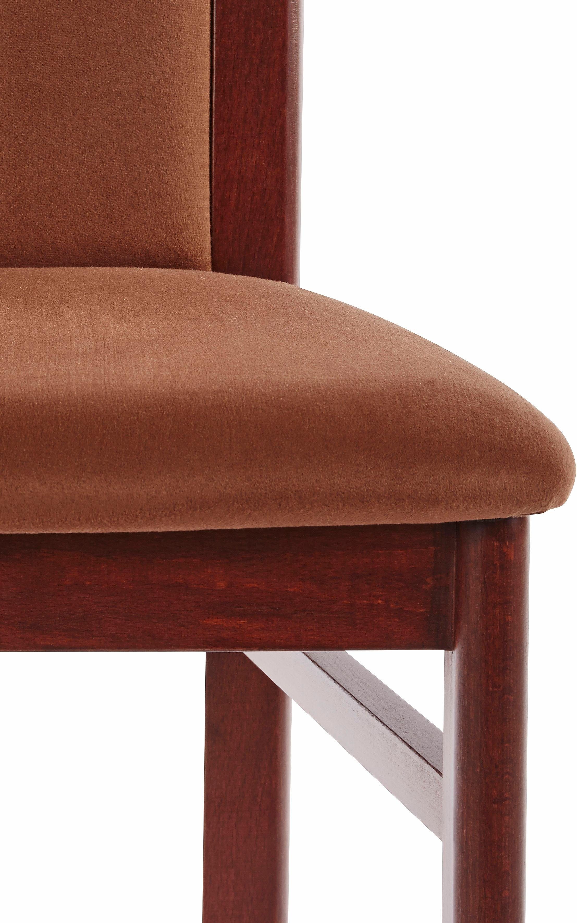 Home affaire Eetkamerstoel Anthony Houten stoel met decoratief freeswerk (set, 2 stuks)