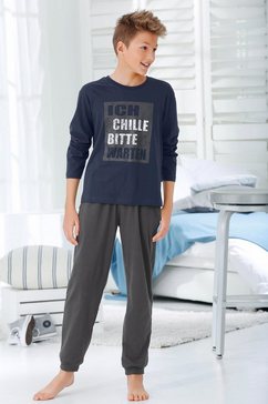 authentic le jogger pyjama "ich chille bitte warten" blauw